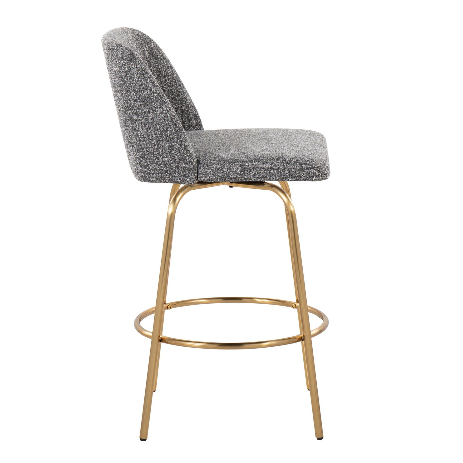 Toriano - Contemporary, Fixed Height Counter Stool With Swivel With Round Footrest (Set of 2) - Best Buy Furniture