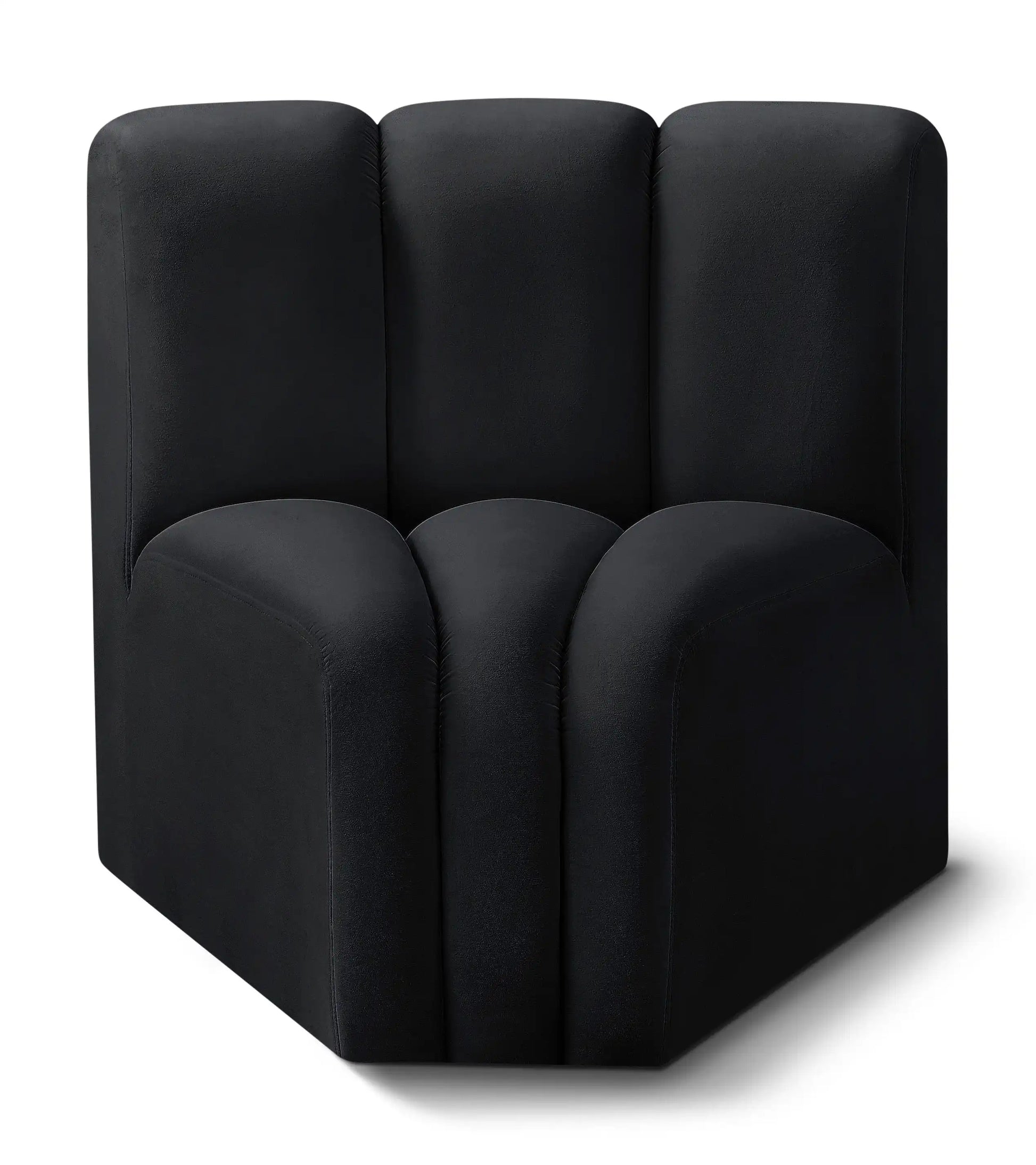 Arc - Velvet Curved Corner Chair - Best Buy Furniture