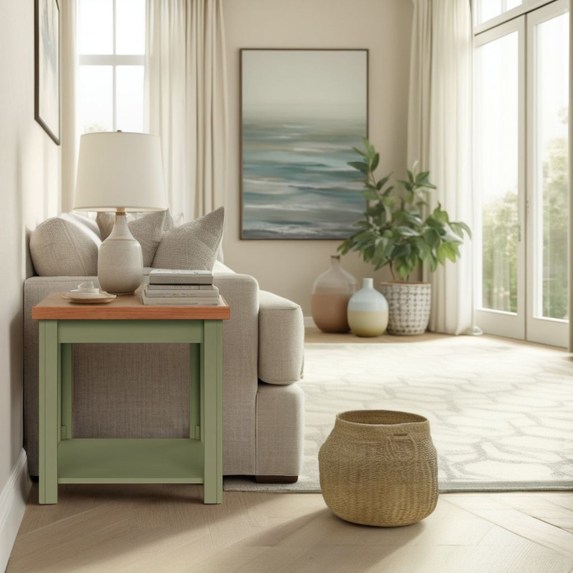 Vineyard - Side Table - Sage Green, Fruitwood - Best Buy Furniture