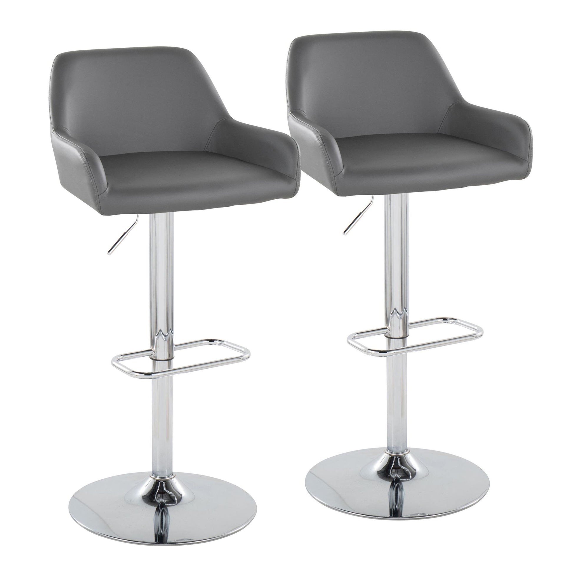 Daniella - Contemporary Adjustable Barstool With Swivel With Rounded Rectangle Footrest (Set of 2) - Best Buy Furniture