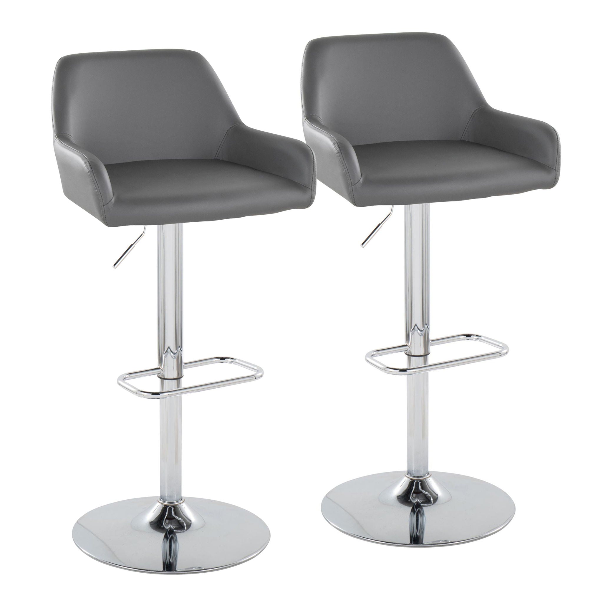 Daniella - Contemporary Adjustable Barstool With Swivel With Rounded Rectangle Footrest (Set of 2) - Best Buy Furniture