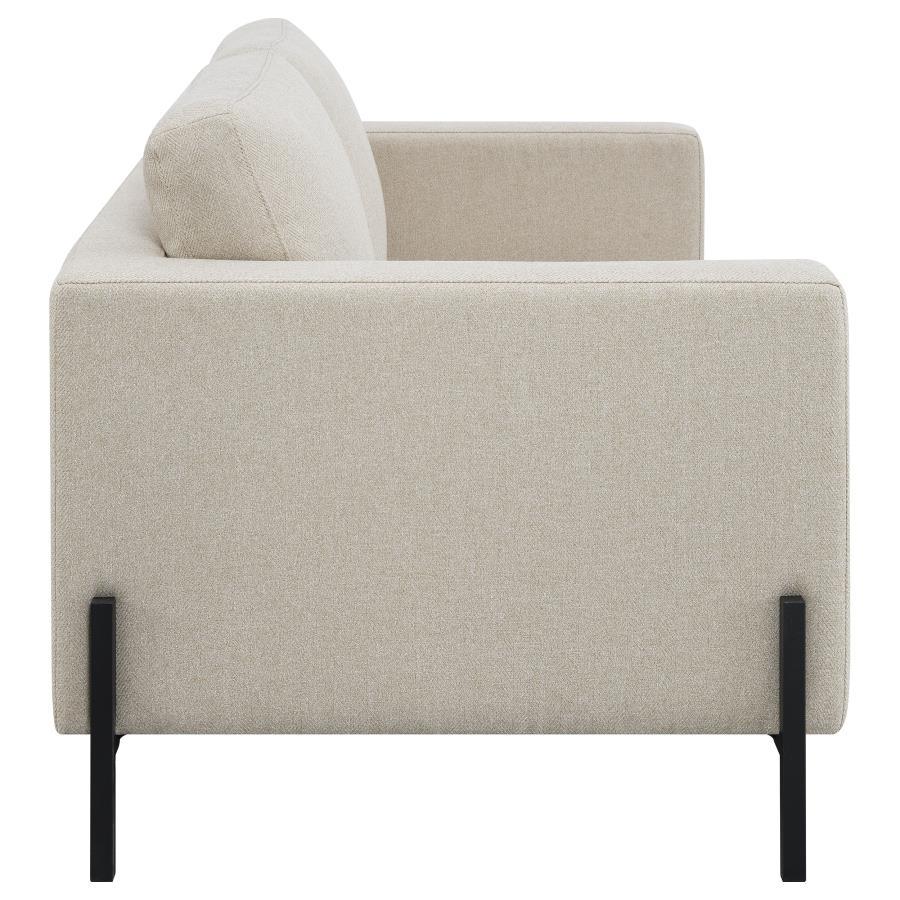 Tilly - Upholstered Track Arm Loveseat - Oatmeal - Best Buy Furniture