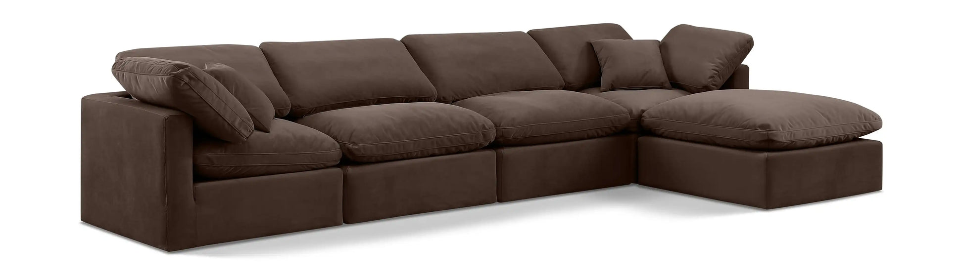 Indulge - Velvet 5 Piece Modular Sectional With Chaise - Best Buy Furniture