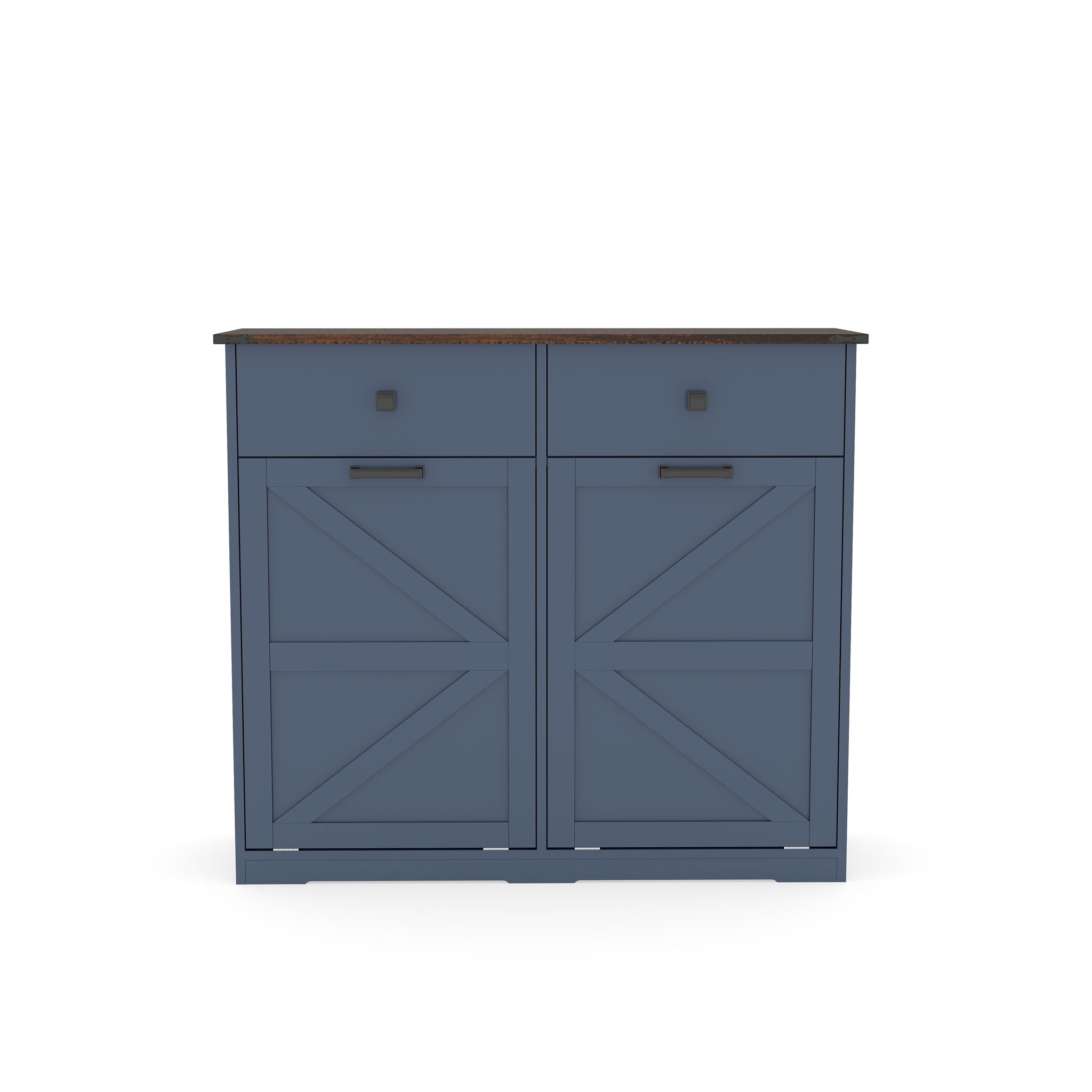 Double Tilt Out Trash Cabinet With Hideaway Drawer And Barn Door Style - Best Buy Furniture