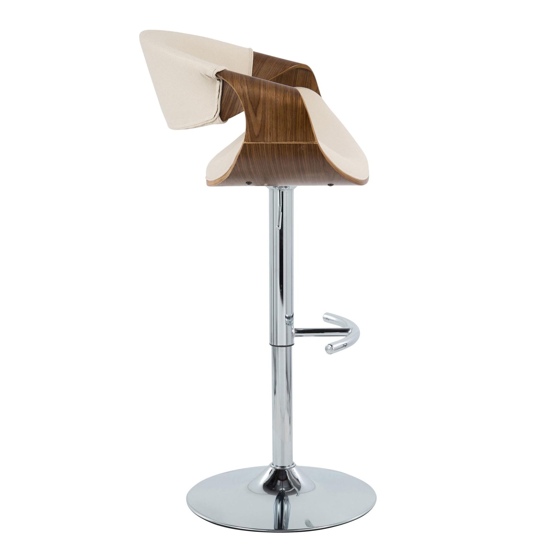 Curvo - Mid Century Modern Adjustable Barstool With Swivel With Rounded T Footrest (Set of 2) - Best Buy Furniture