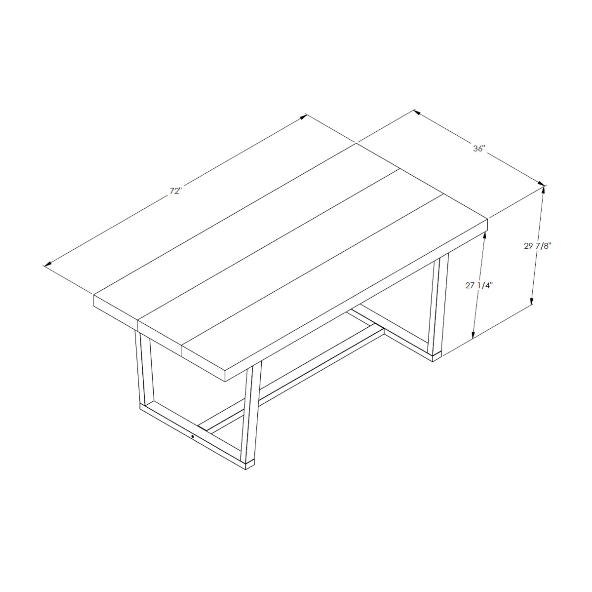 Modern Distressed Solid Wood And Metal Open Frame Dining Table - Best Buy Furniture