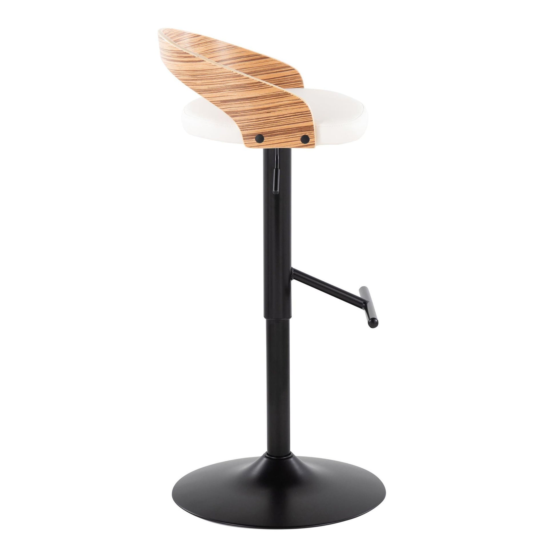 Grotto - Contemporary Adjustable Barstool With Swivel & Straight T Footrest (Set of 2) - Best Buy Furniture