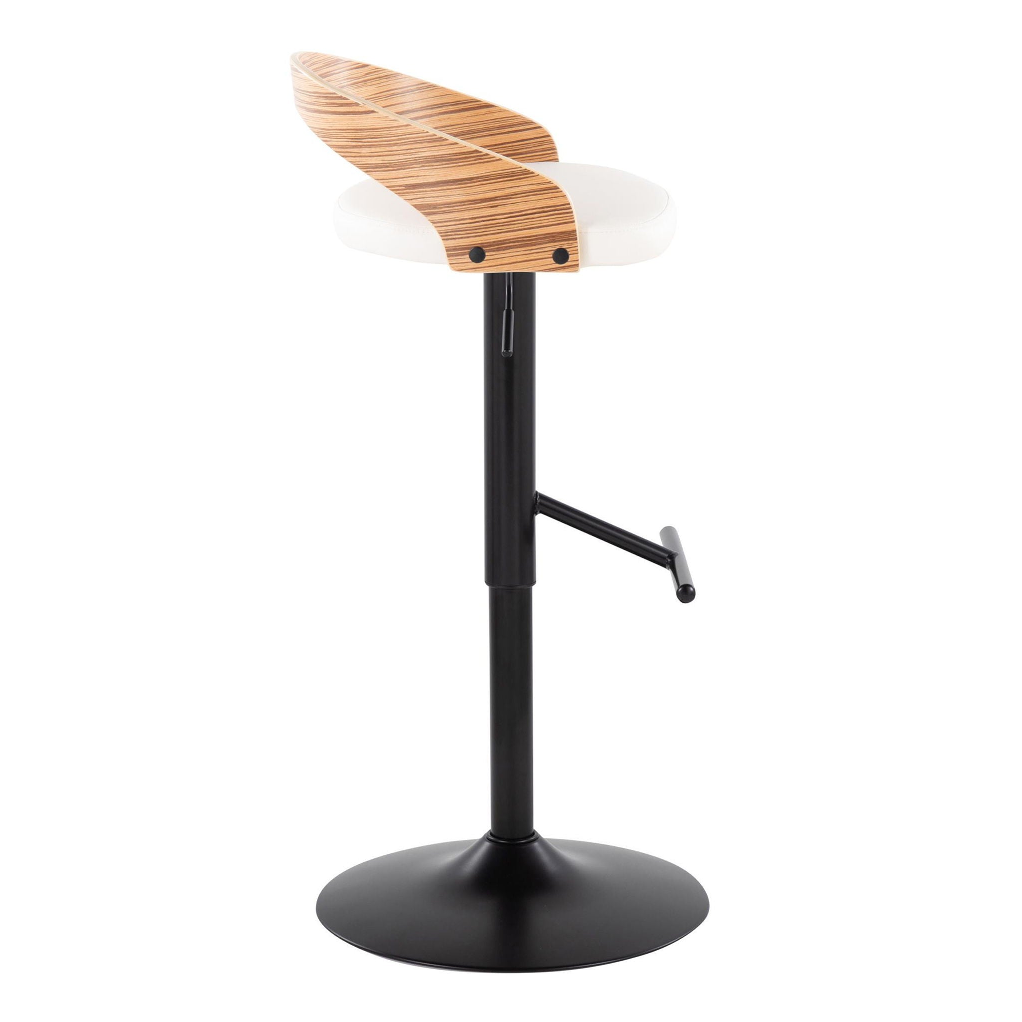 Grotto - Contemporary Adjustable Barstool With Swivel & Straight T Footrest (Set of 2) - Best Buy Furniture