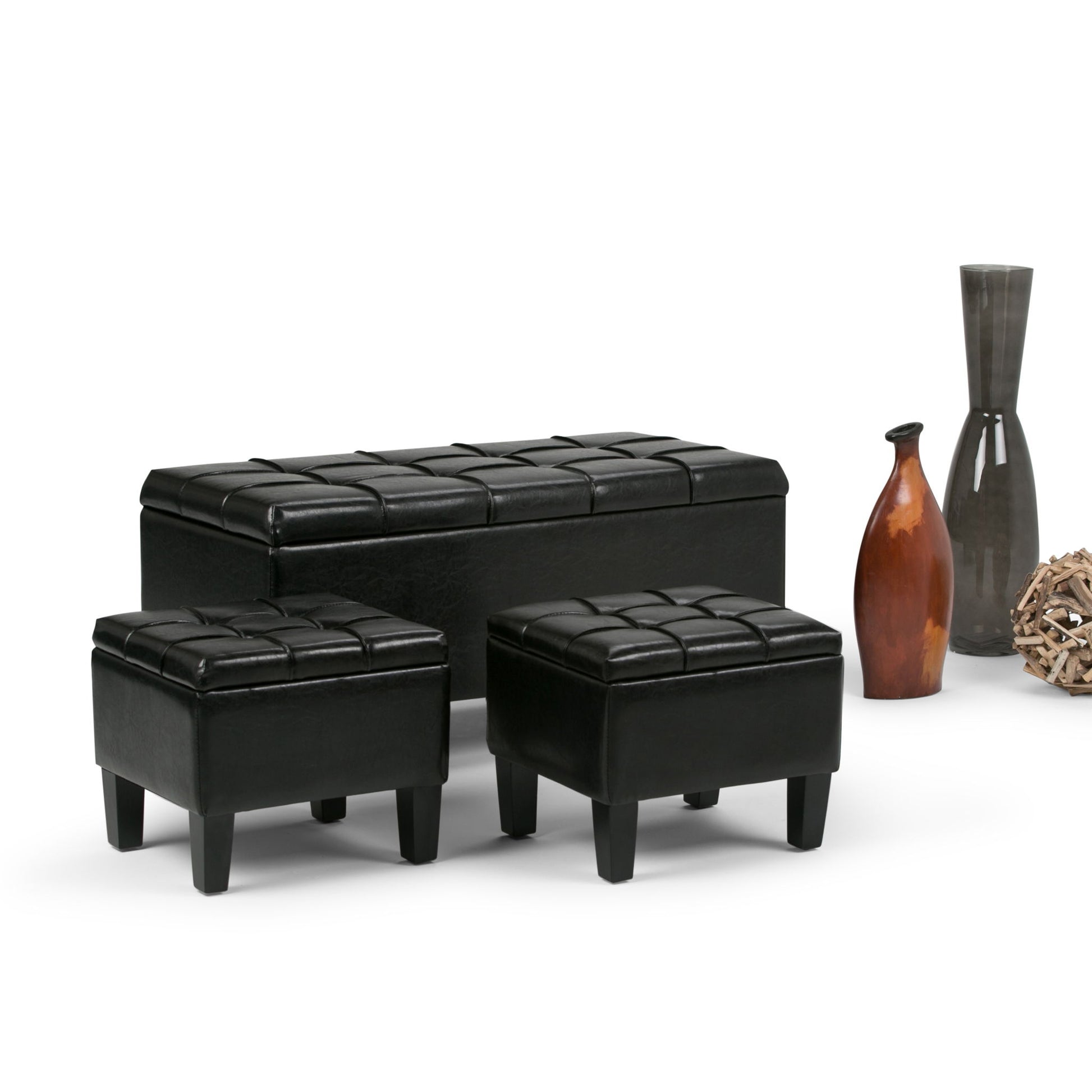Dover - 3 Piece Storage Ottoman Contemporary Design - Best Buy Furniture