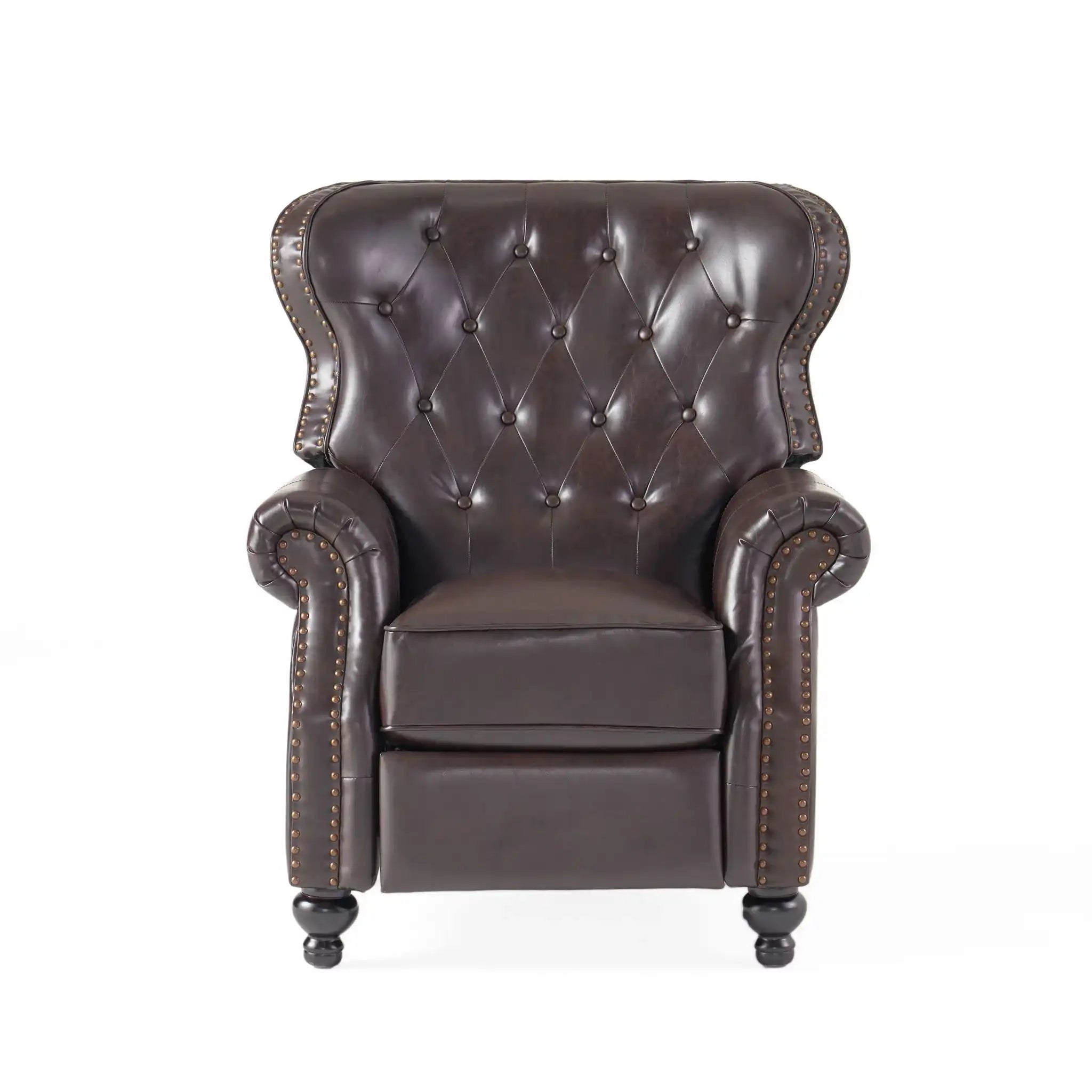 Contemporary Style Push Back Recliner With Button Tufted Stitching And Nailhead Trim - Best Buy Furniture