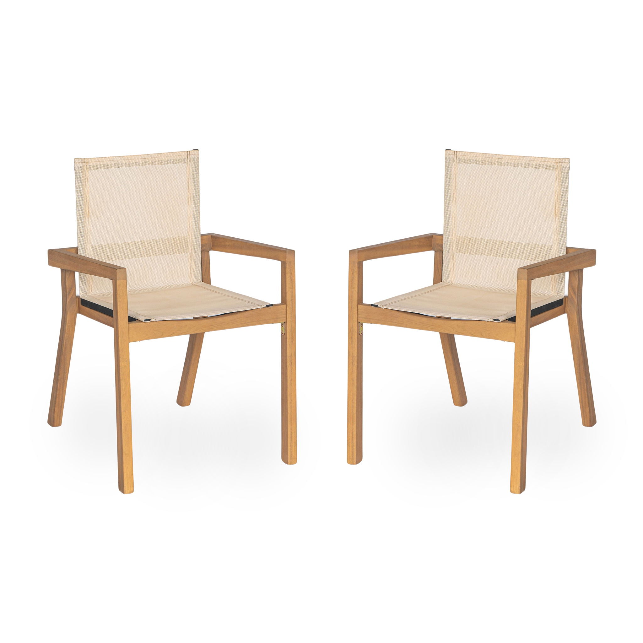Belfast - Dining Chair With Acacia Wood Frame And Mesh Seating (Set of 2) - Best Buy Furniture