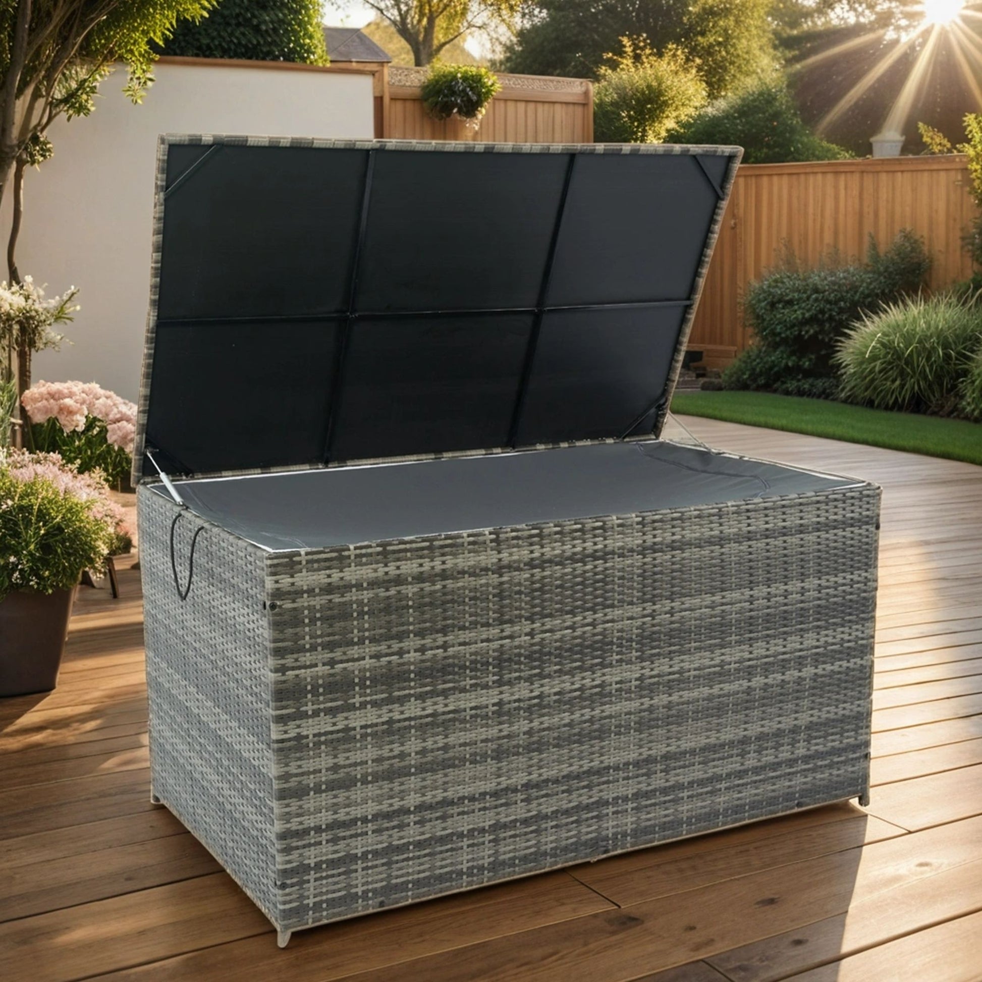 Outdoor Storage Box, Wicker Patio Deck Boxes With Lid, Outdoor Cushion Storage For Kids Toys, Pillows, Towel, Wicker - Best Buy Furniture