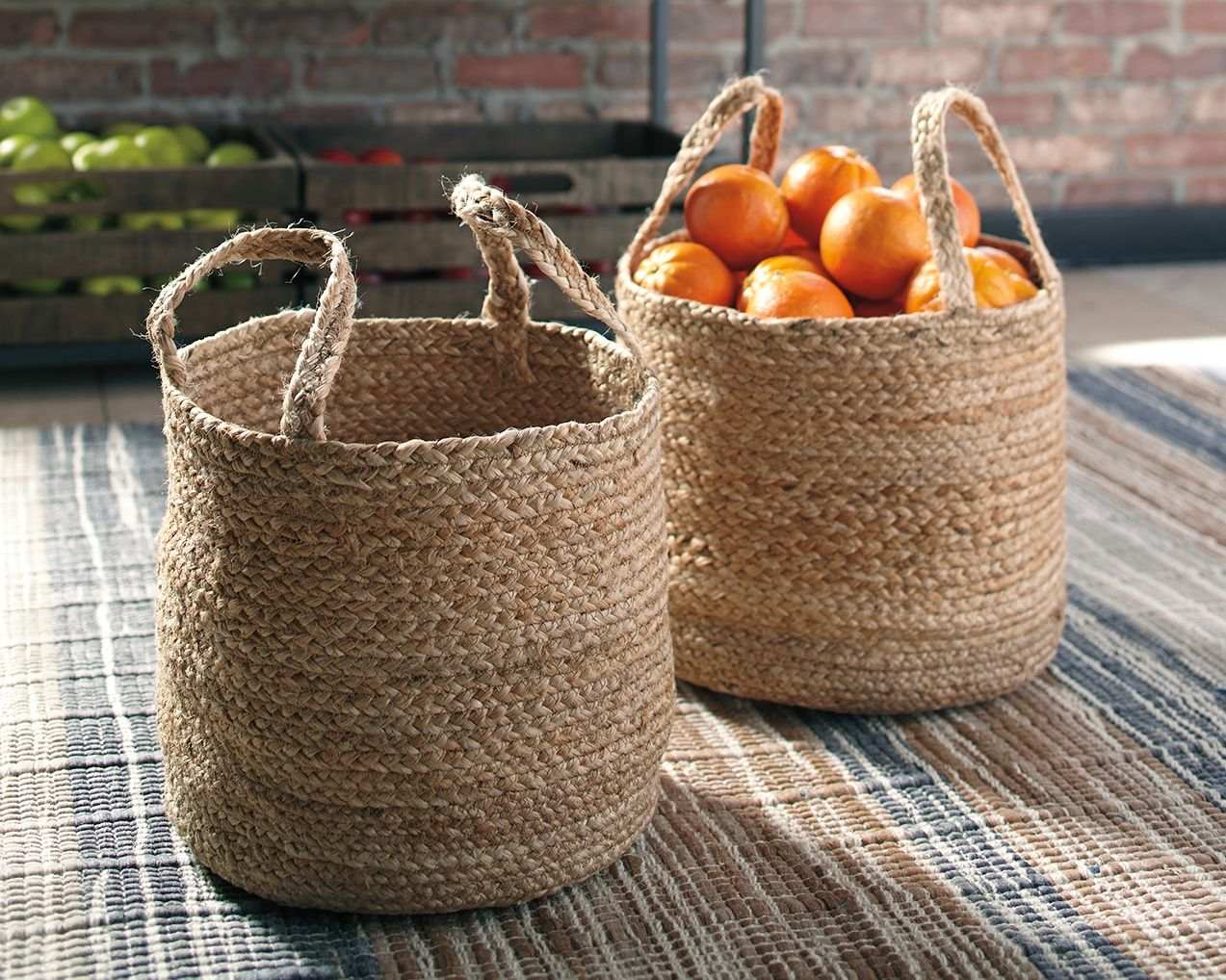 Brayton - Basket Set (Set of 2) - Natural - Best Buy Furniture