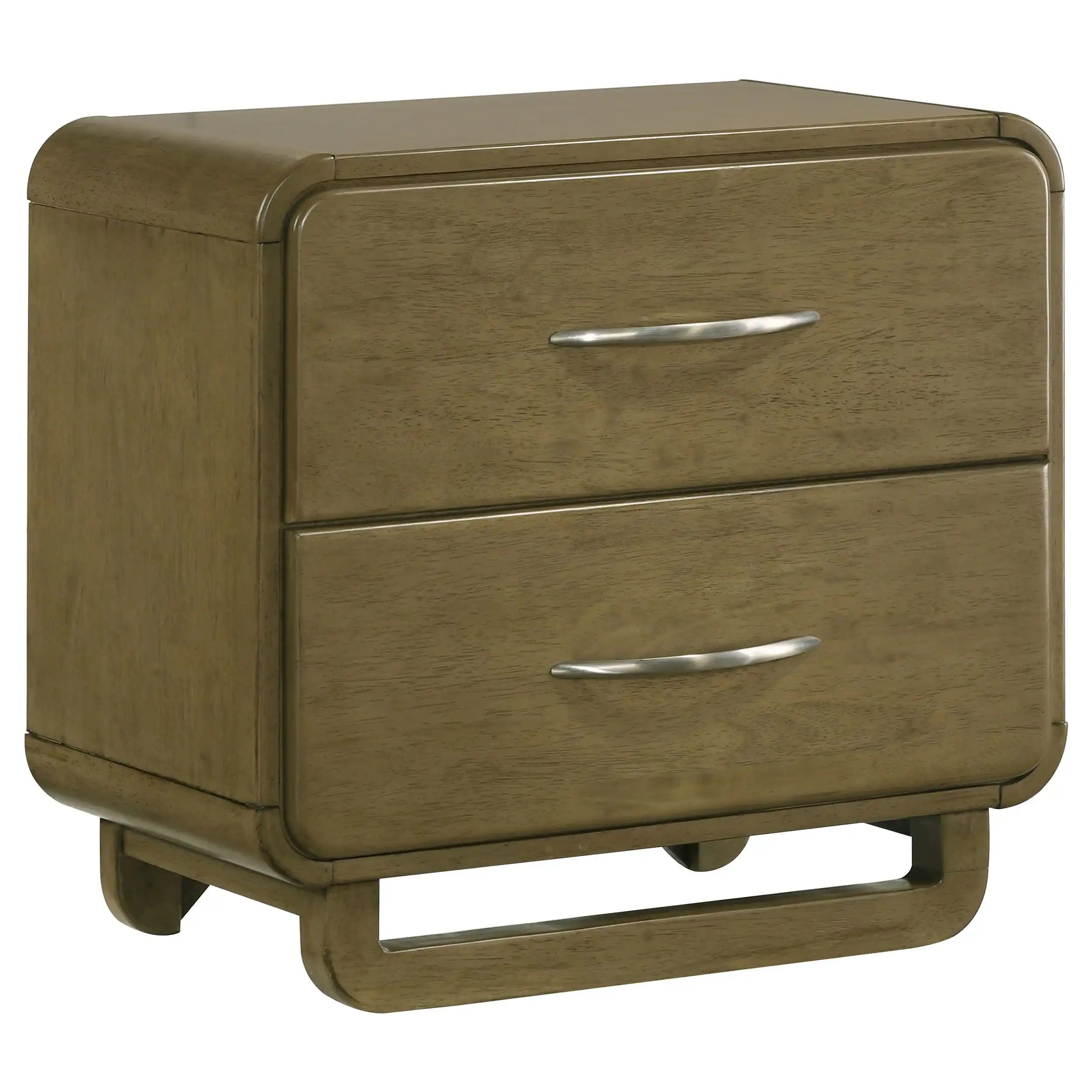 Amsbury - 2-Drawer Nightstand Bedside Table - Nutmeg - Best Buy Furniture