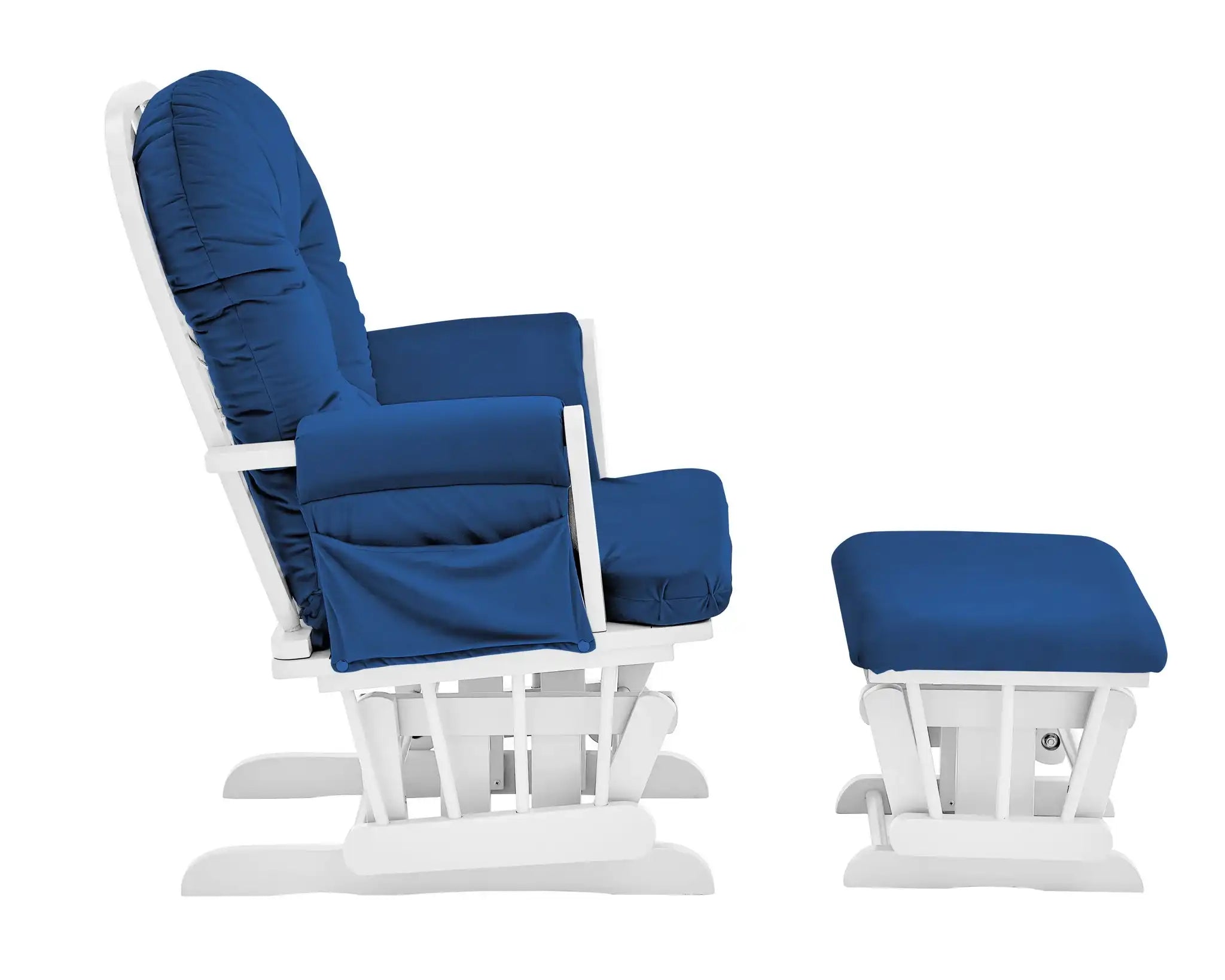 Mason - Glider And Ottoman White Wood - Best Buy Furniture