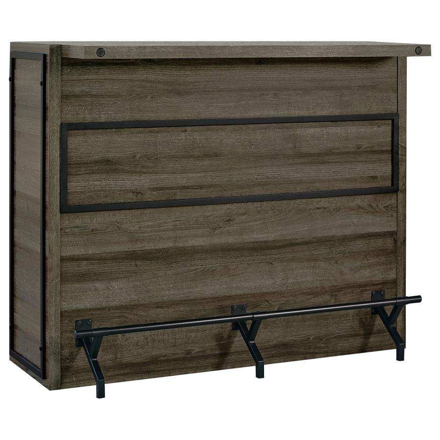 Joe - 5-Shelf Composite Wood Home Bar Wine Cabinet - Aged Oak - Best Buy Furniture