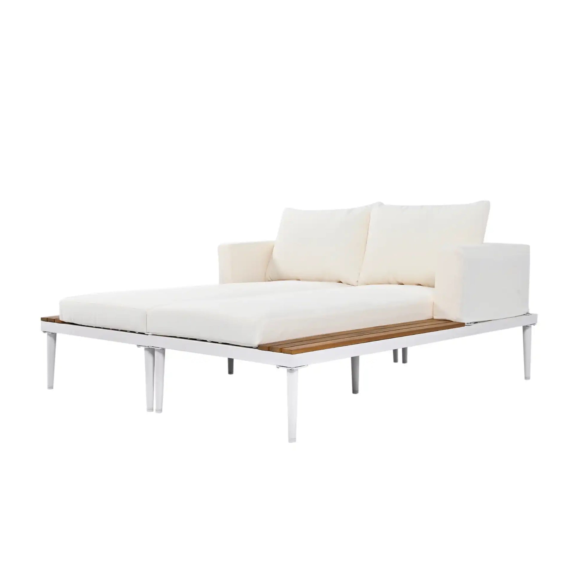 Modern Outdoor Daybed with Faux Marble Top, Beige - Best Buy Furniture