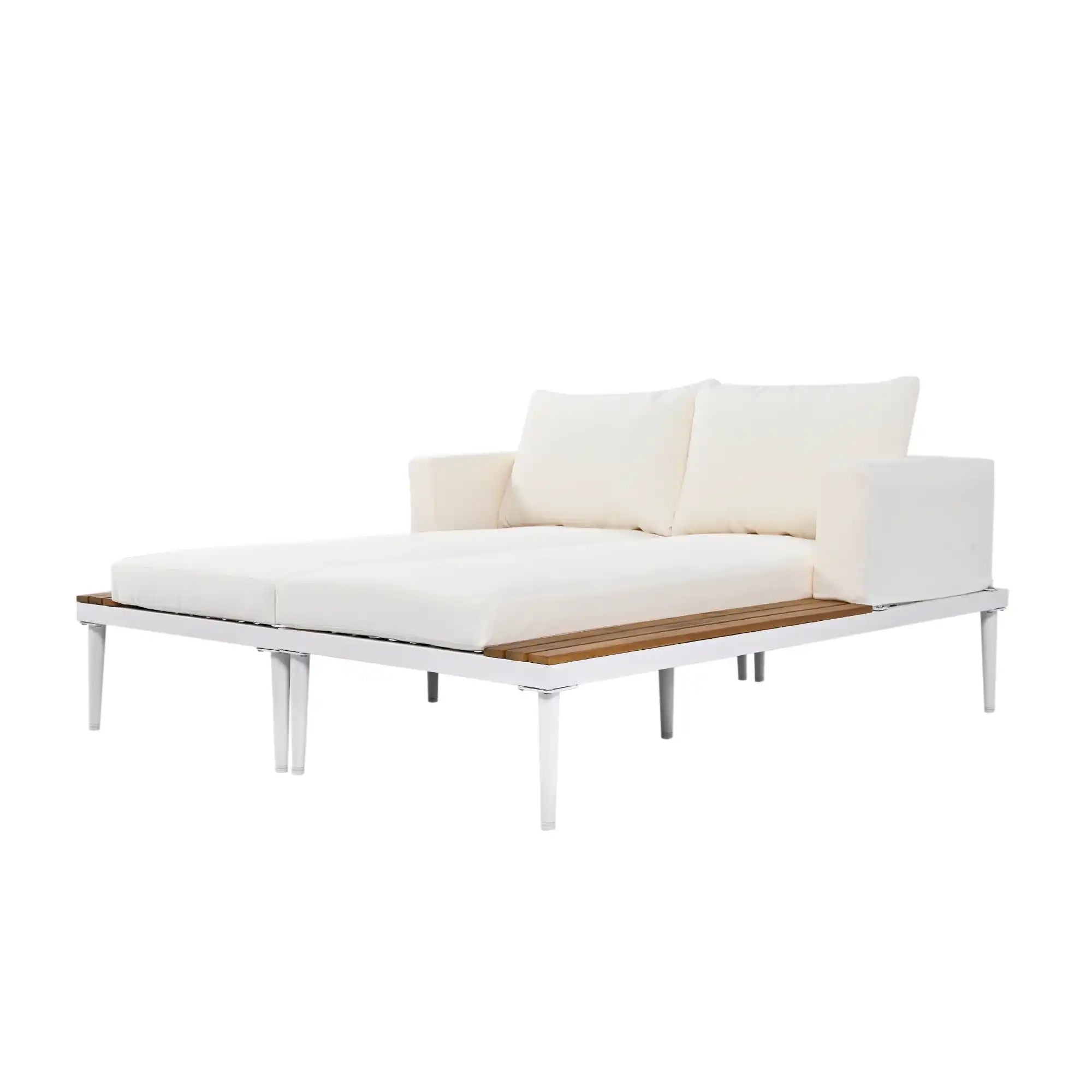 Modern Outdoor Daybed with Faux Marble Top, Beige - Best Buy Furniture