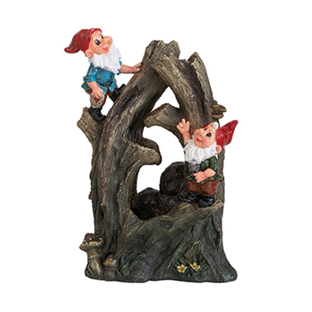 Decorative Woodland Gnome Water Fountain With LED Light - Brown - Best Buy Furniture
