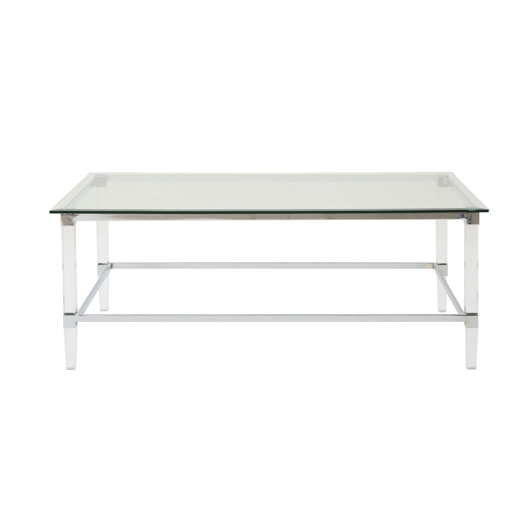 Ultra Modern Rectangle Coffee Table With Tempered Glass Surface - Clear - Best Buy Furniture