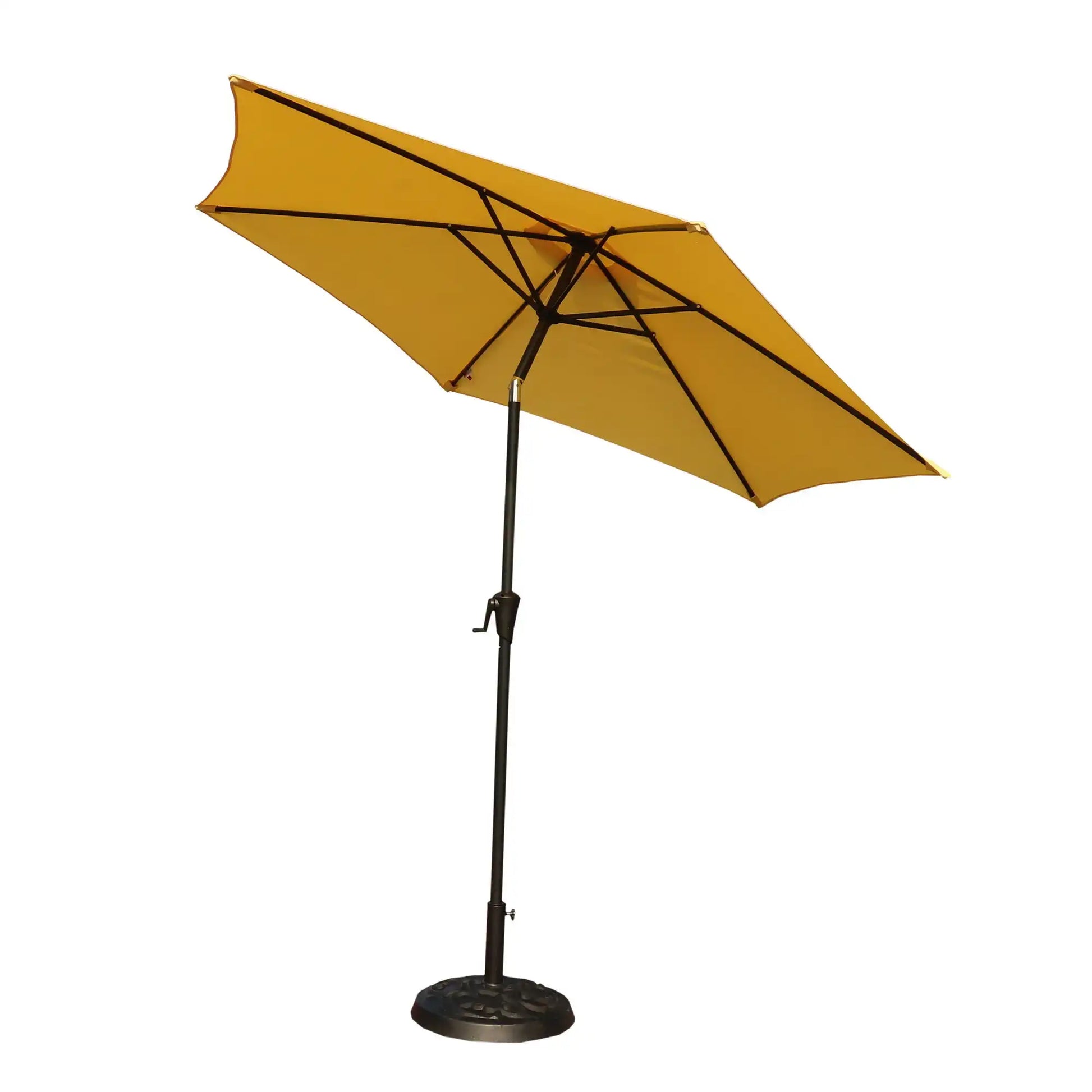 8.8' Outdoor Aluminum Patio Umbrella, Market Umbrella With 33 Pounds Round Resin Umbrella Base Lift - Best Buy Furniture