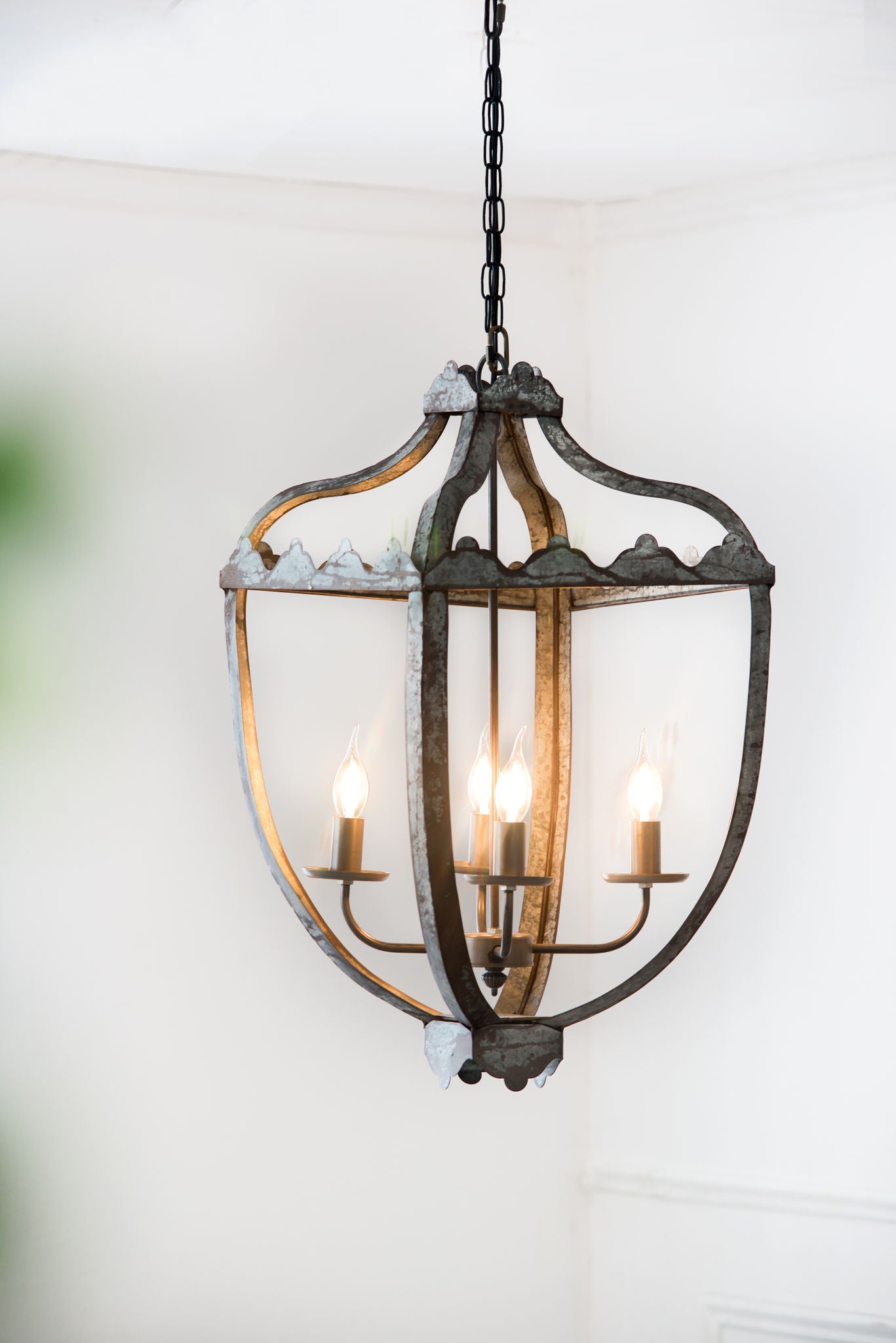 4 Light Metal Chandelier, Hanging Light Fixture With Adjustable Chain For Kitchen, Bulb Not Included - Gray - Best Buy Furniture
