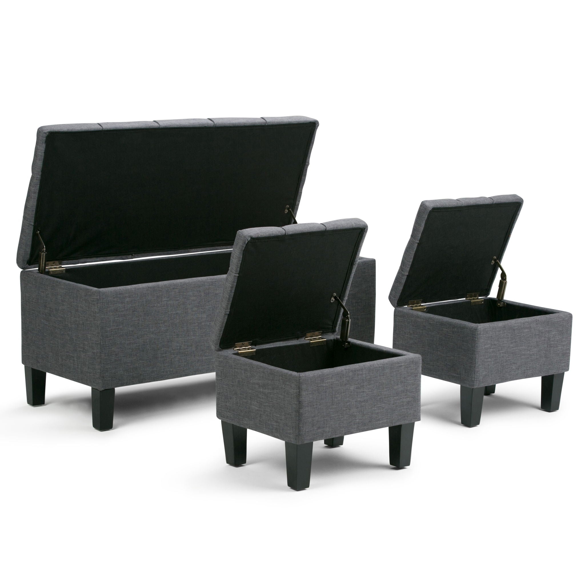 Dover - 3 Piece Storage Ottoman Contemporary Design - Best Buy Furniture
