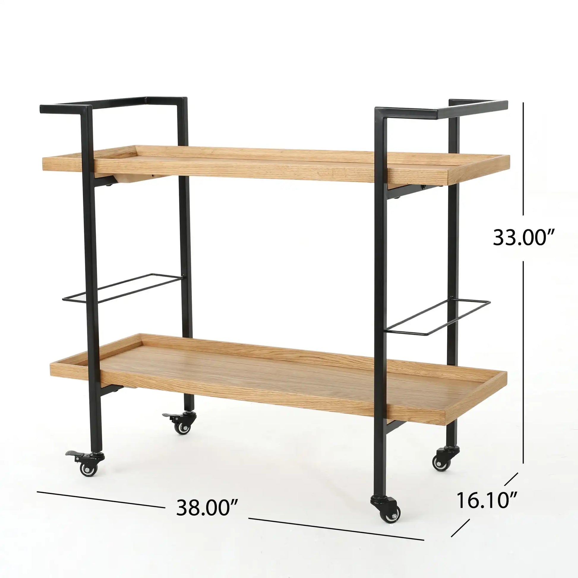 Modern Industrial Bar Cart With Shelving And Casters - Best Buy Furniture