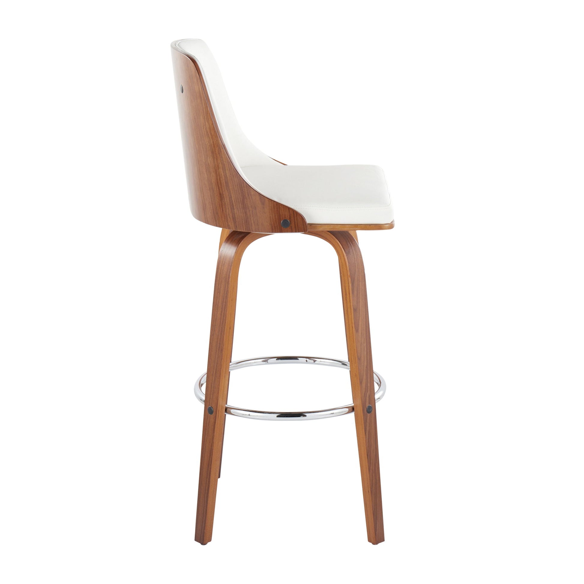 Gianna - Mid Century Modern Fixed Height Barstool With Swivel With Round Footrest (Set of 2) - Best Buy Furniture