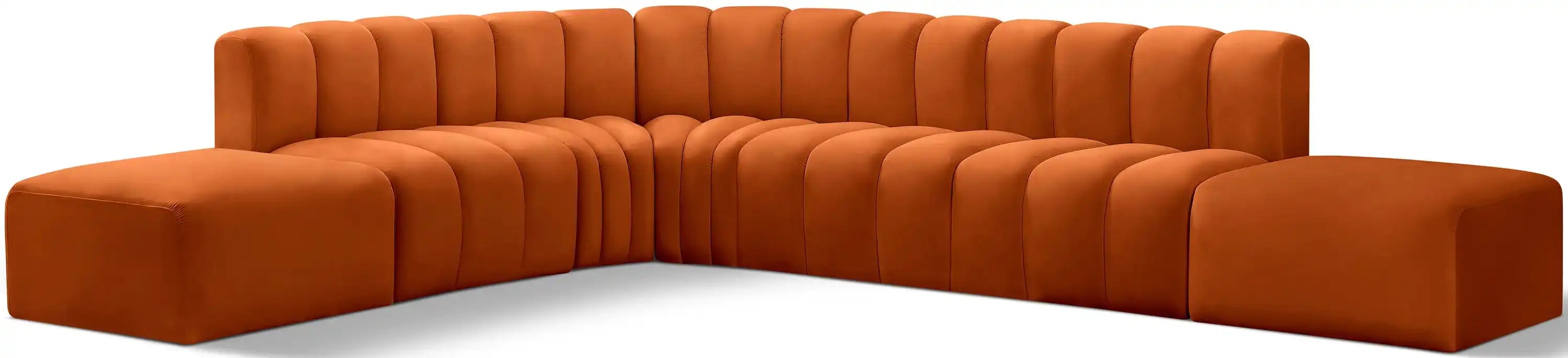 Arc - Velvet 7 Piece Corner Modular Sofa - Best Buy Furniture