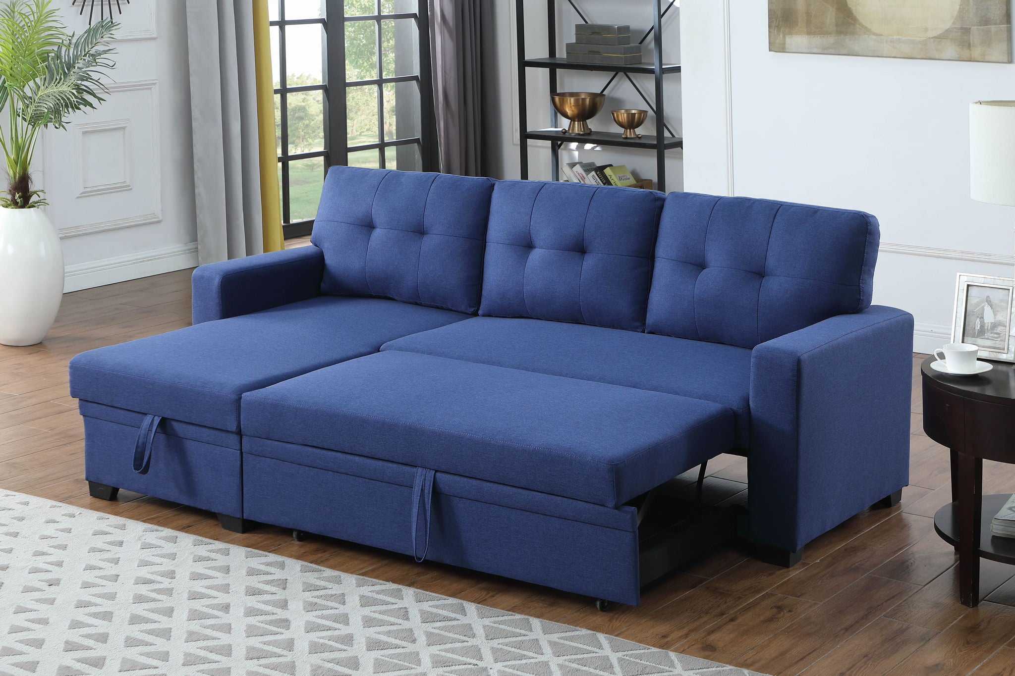 Upholstered Pull Out Sectional Sofa With Chaise - Best Buy Furniture