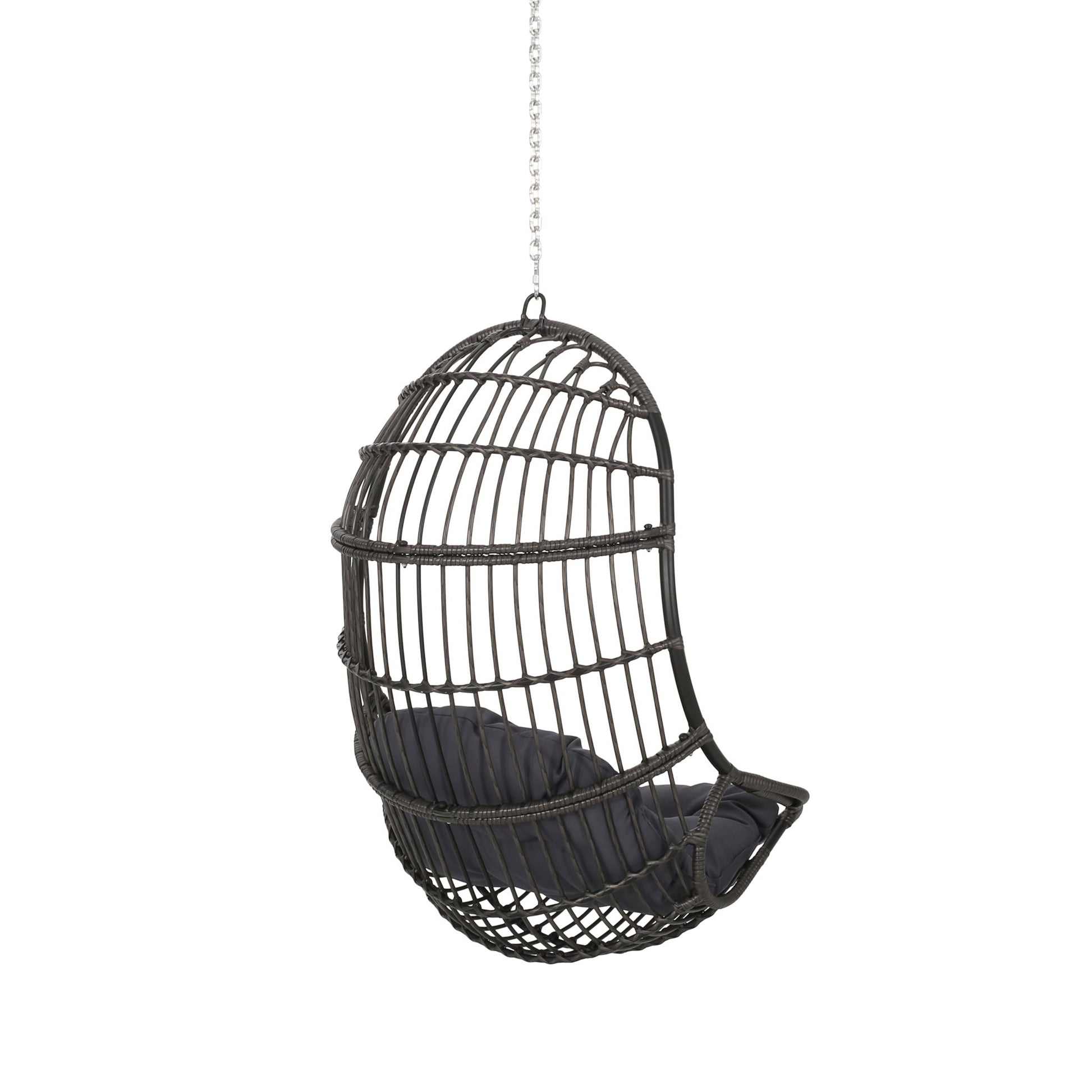 Rustic Hanging Basket Chair With Cushion - Best Buy Furniture