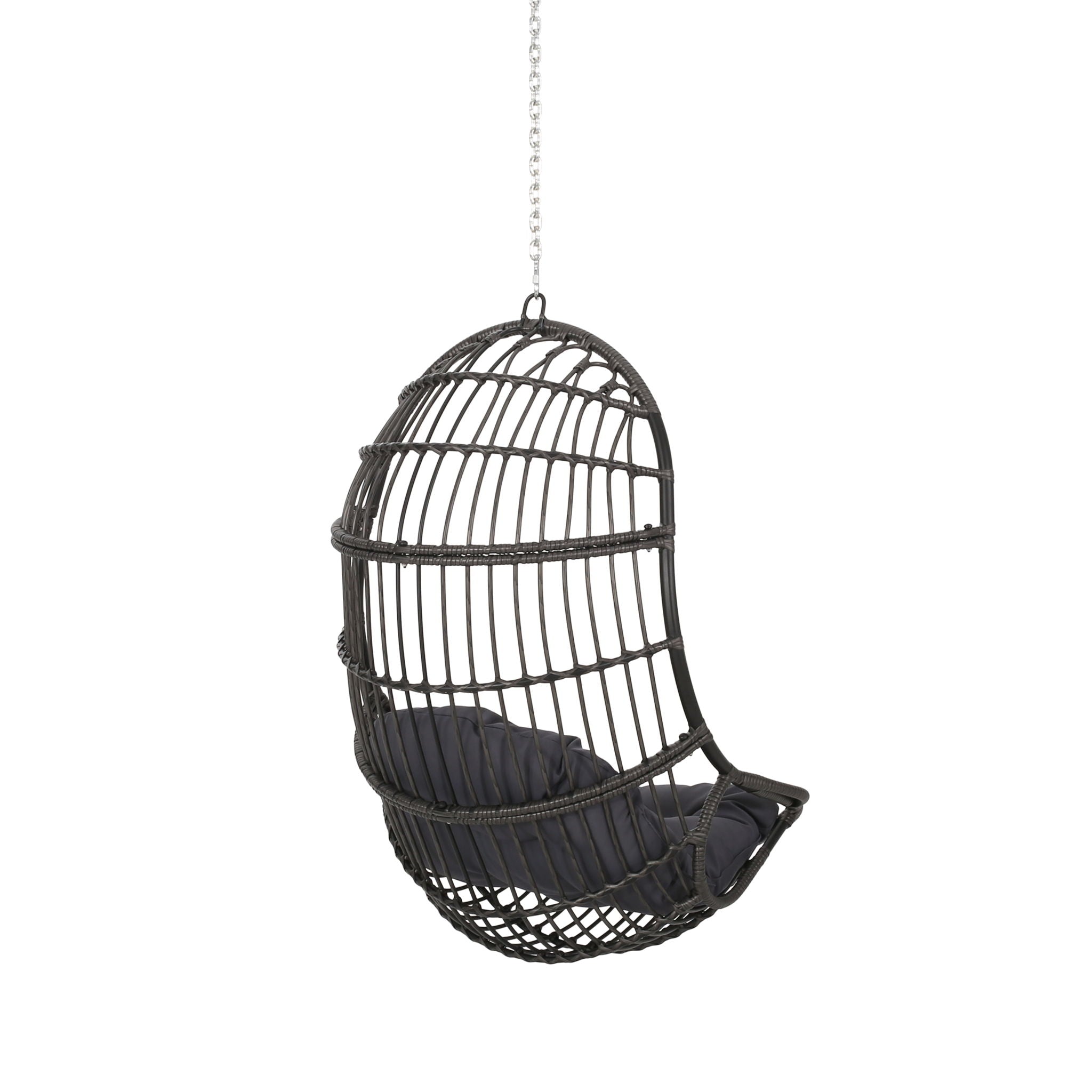 Rustic Hanging Basket Chair With Cushion - Best Buy Furniture