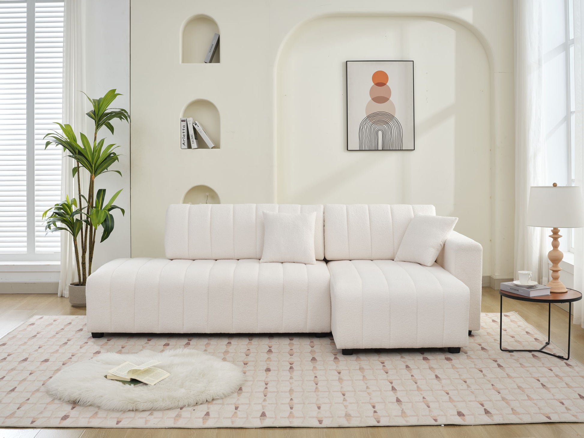 Jessica - Lamb Wool Sectional Sofa With Chaise, Versatile Configuration - Best Buy Furniture