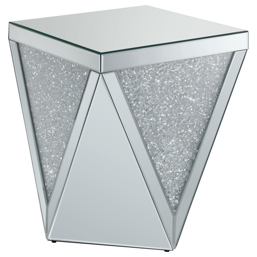 Amore - Square Mirrored Acrylic Crystal Table - Best Buy Furniture