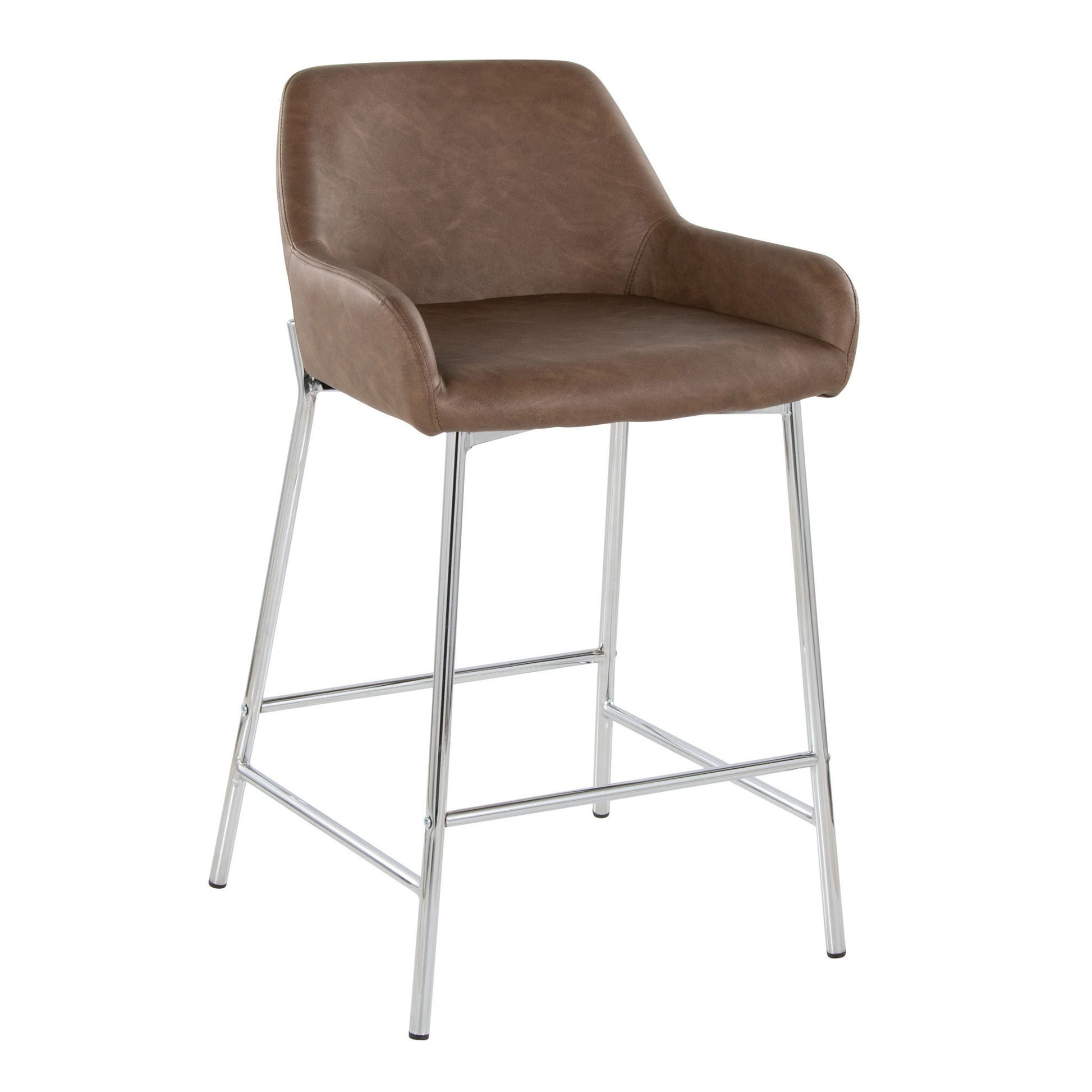 Daniella - Contemporary Fixed Height Counter Stool With Metal Legs (Set of 2) - Best Buy Furniture
