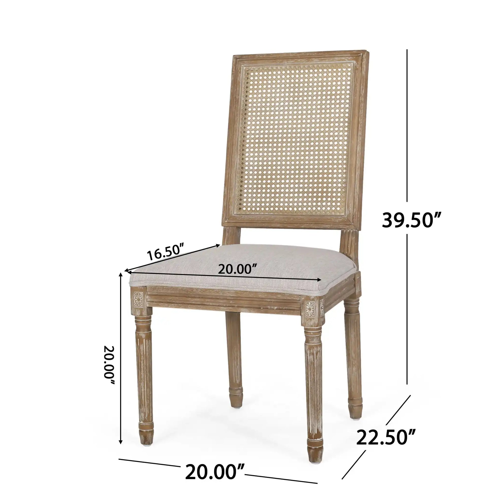French Country Dining Chair With Rectangular Cane Backrest And Smooth Upholstered Seating - Best Buy Furniture