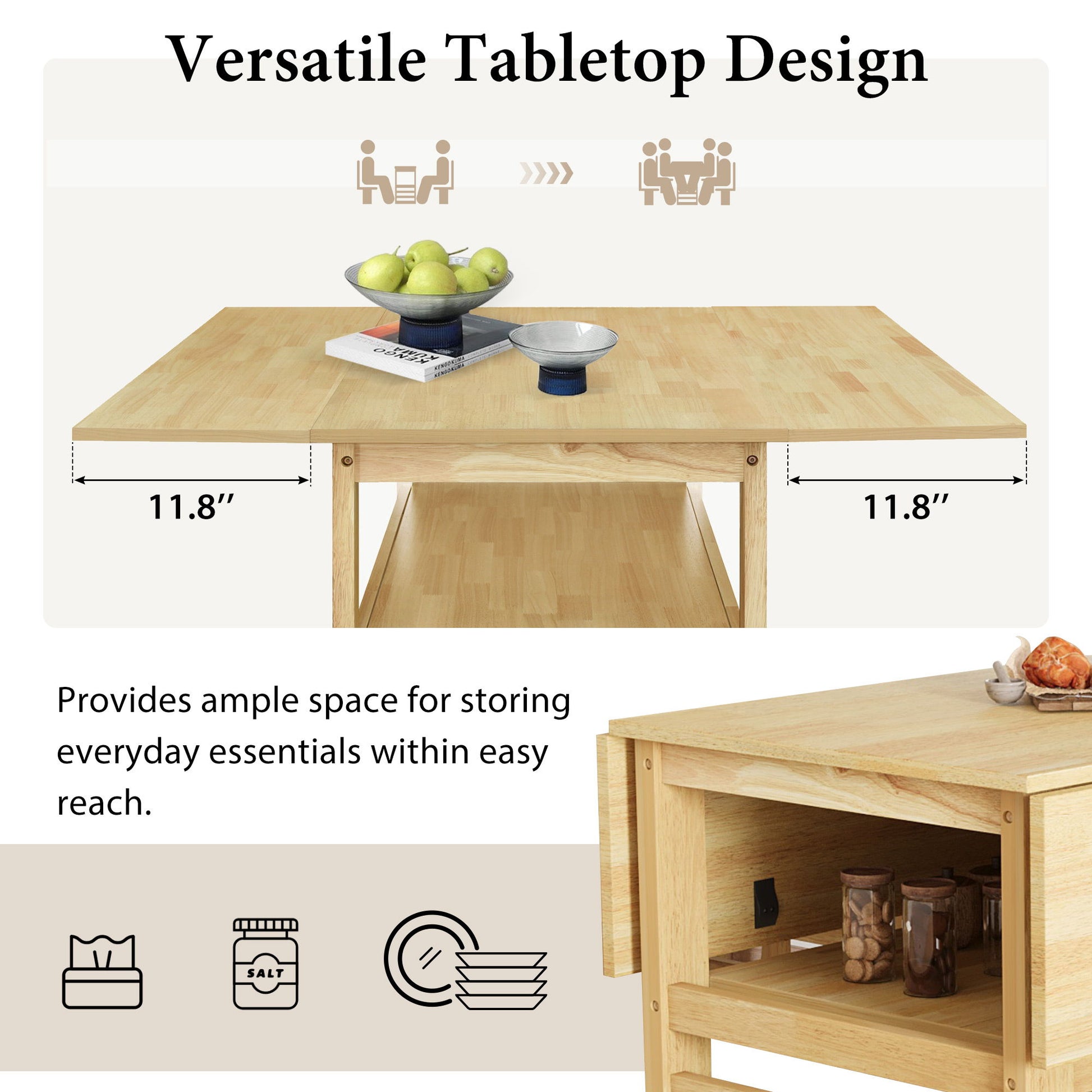 5 Piece Extendable Wood Square Dining Table Set With 2 Drop Leaves - Best Buy Furniture