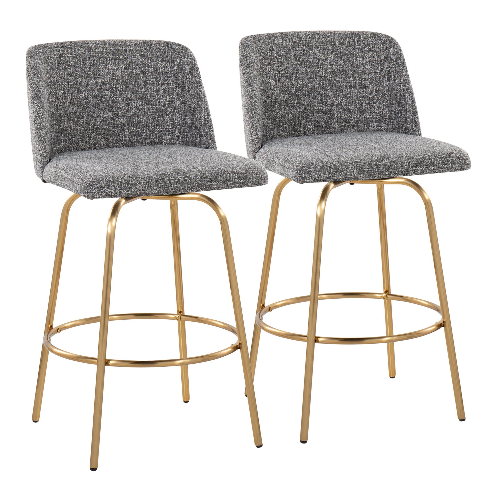 Toriano - Contemporary, Fixed Height Counter Stool With Swivel With Round Footrest (Set of 2) - Best Buy Furniture