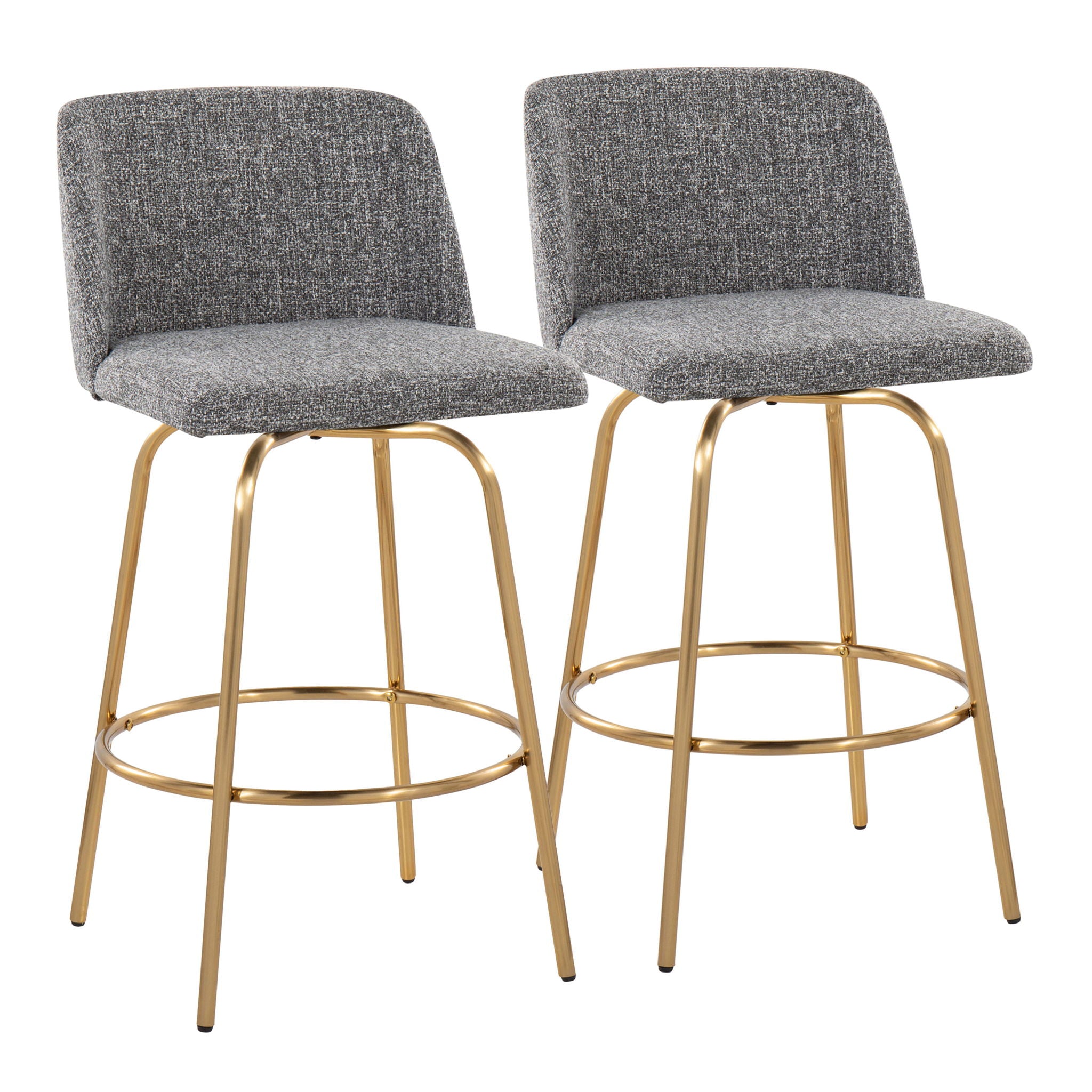 Toriano - Contemporary, Fixed Height Counter Stool With Swivel With Round Footrest (Set of 2) - Best Buy Furniture