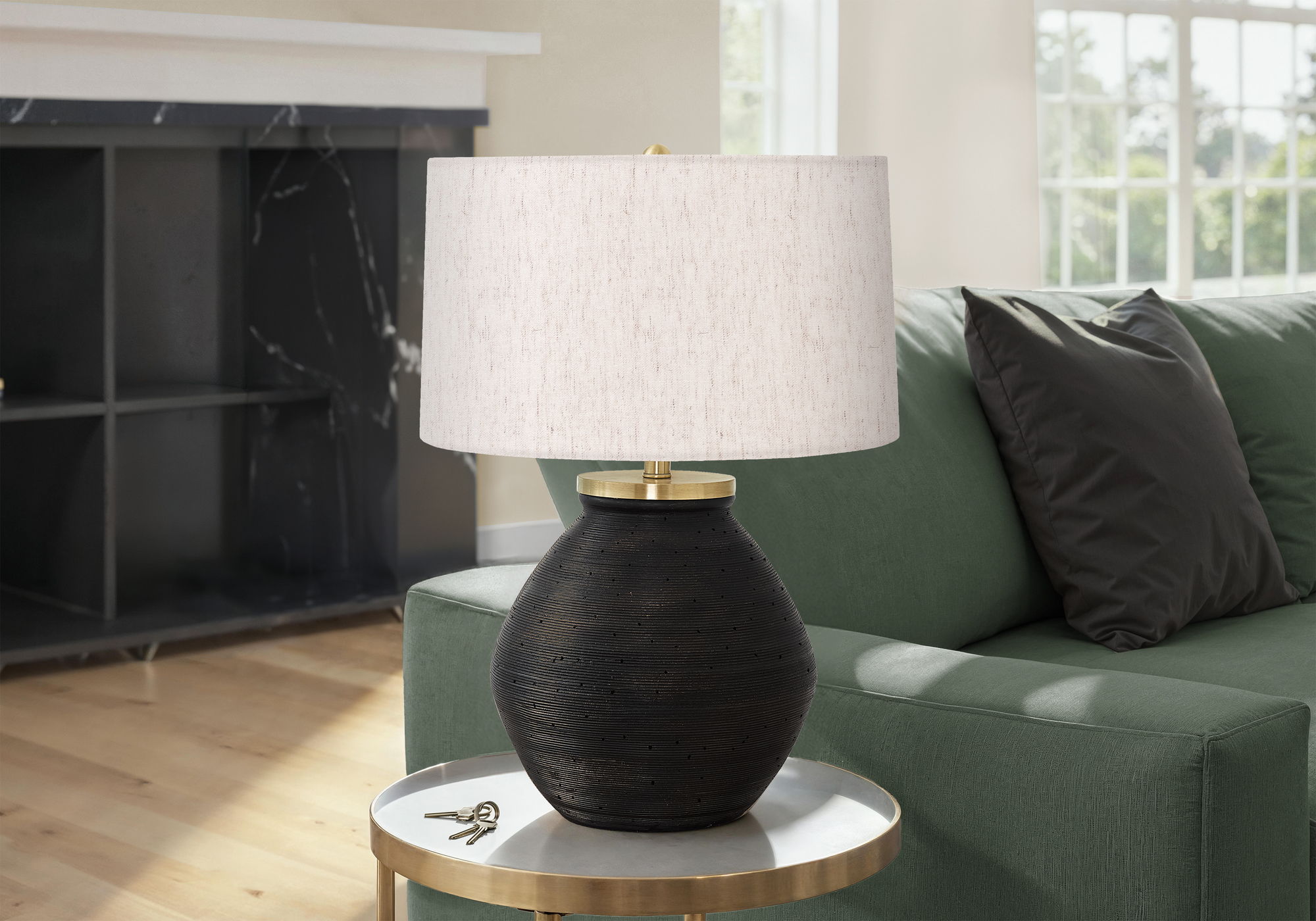 Lighting, Table Lamp, Concrete, Contemporary - Black / Cream - Best Buy Furniture