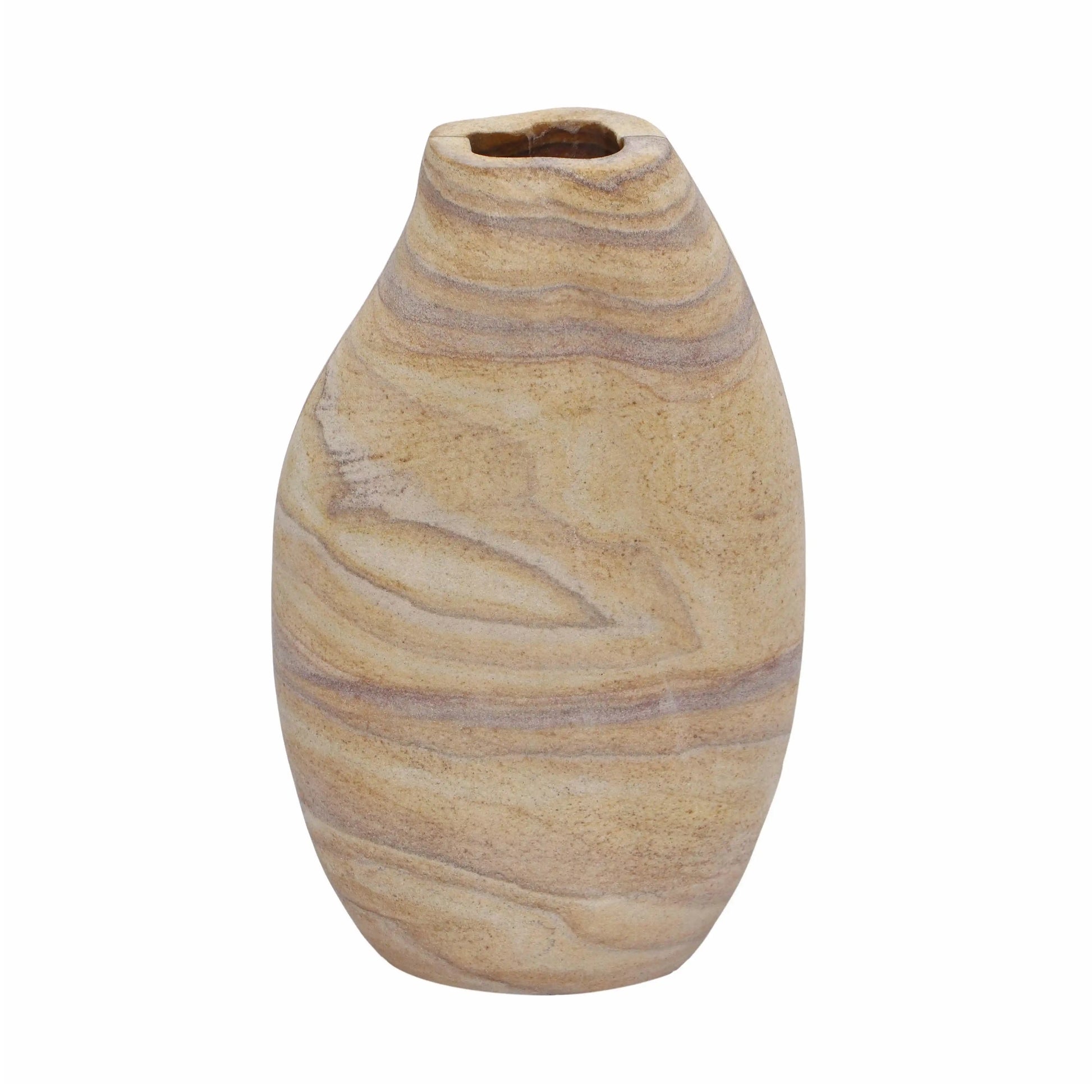 Saava - Curved Vase - Sandstone - Best Buy Furniture