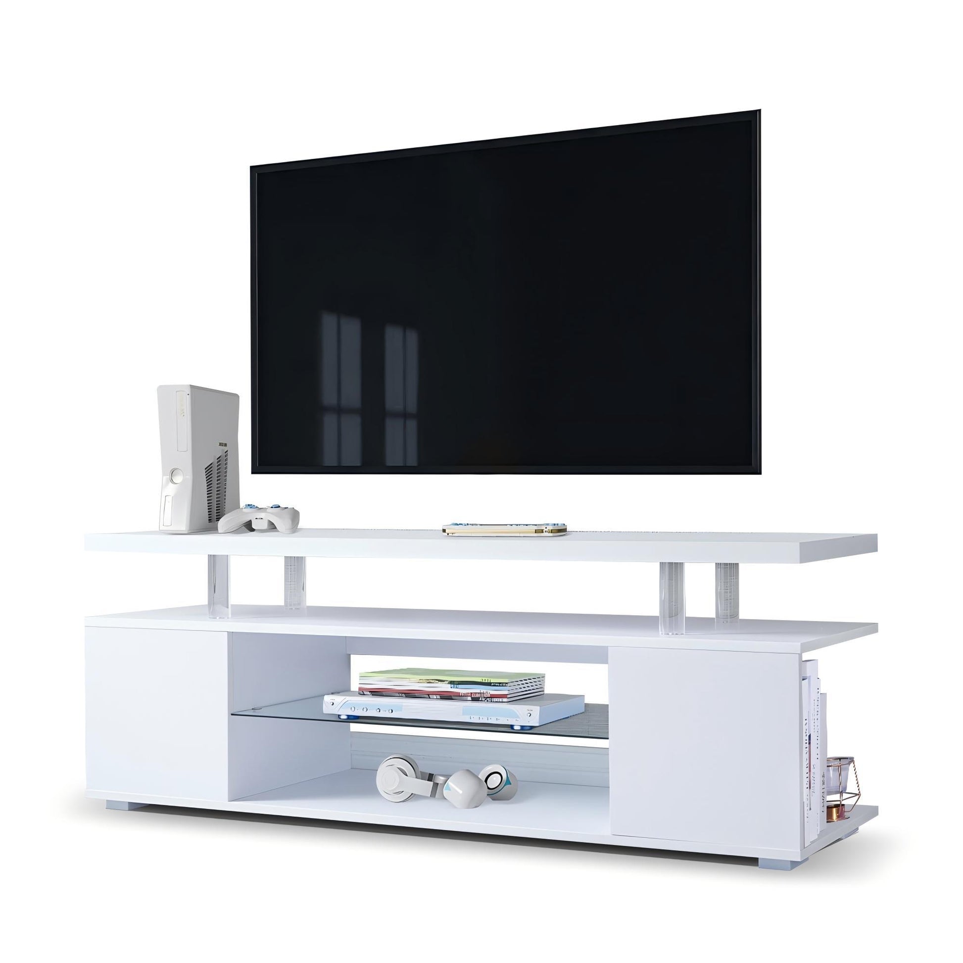 TV Stant With LED And Large Side Cabinet - Best Buy Furniture