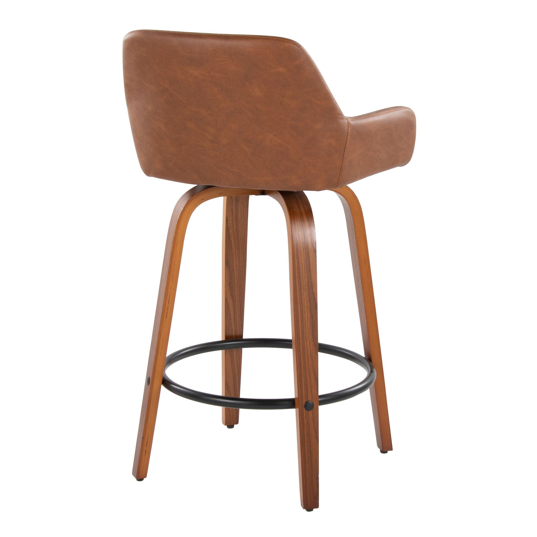 Daniella - Contemporary Fixed Height Counter Stool With Swivel With Round Footrest (Set of 2) - Best Buy Furniture