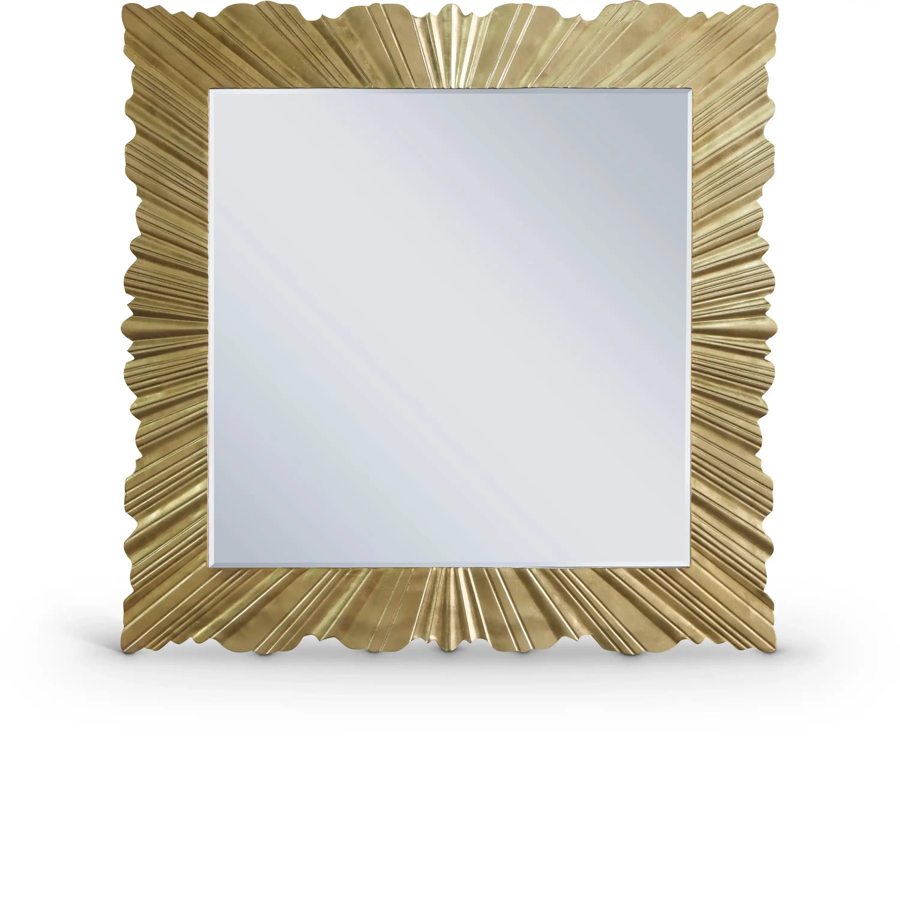 Golda - Leaf Mirror - Gold - Best Buy Furniture