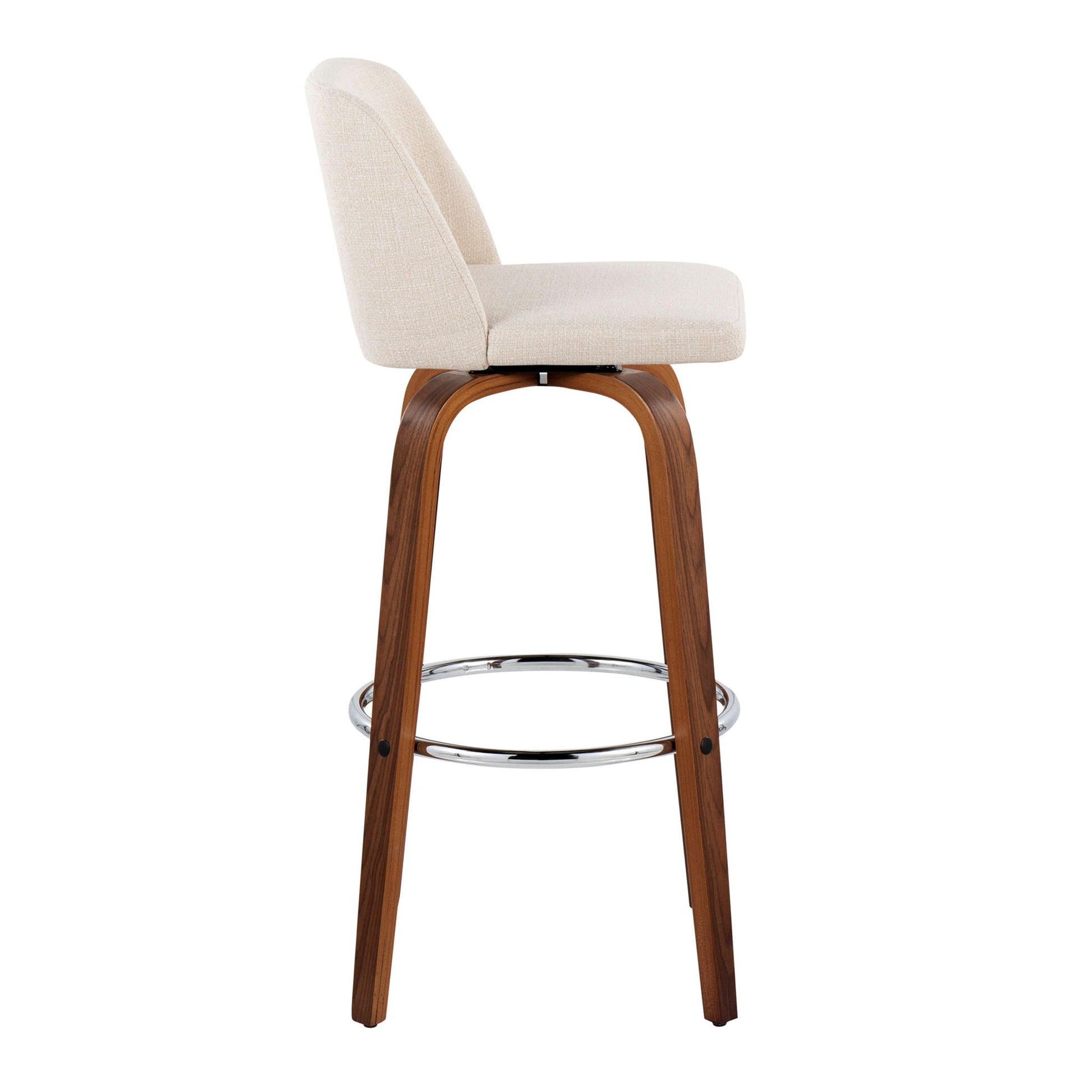 Toriano - Mid Century Modern Fixed Height, Barstool With Swivel With Round Footrest (Set of 2) - Best Buy Furniture
