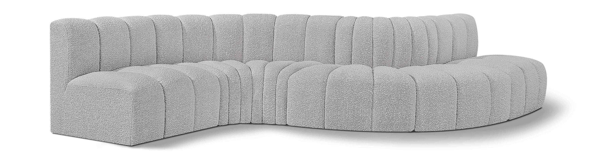 Arc - Boucle Fabric 6 Piece Curved Modular Sofa - Best Buy Furniture