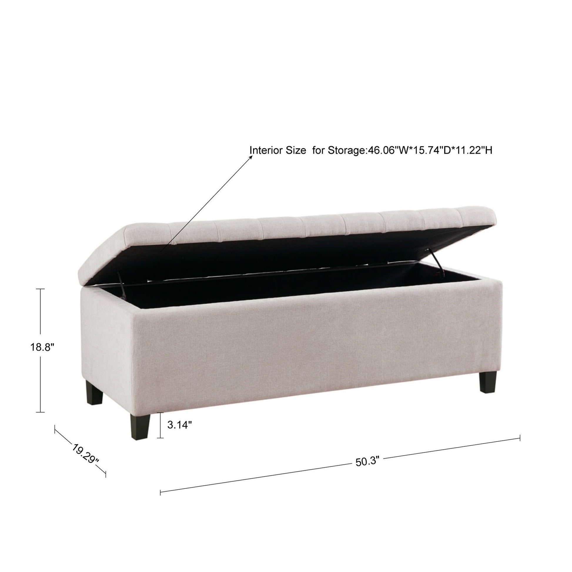 Elegant Design Tufted Top, Soft Close Storage Bench - Best Buy Furniture