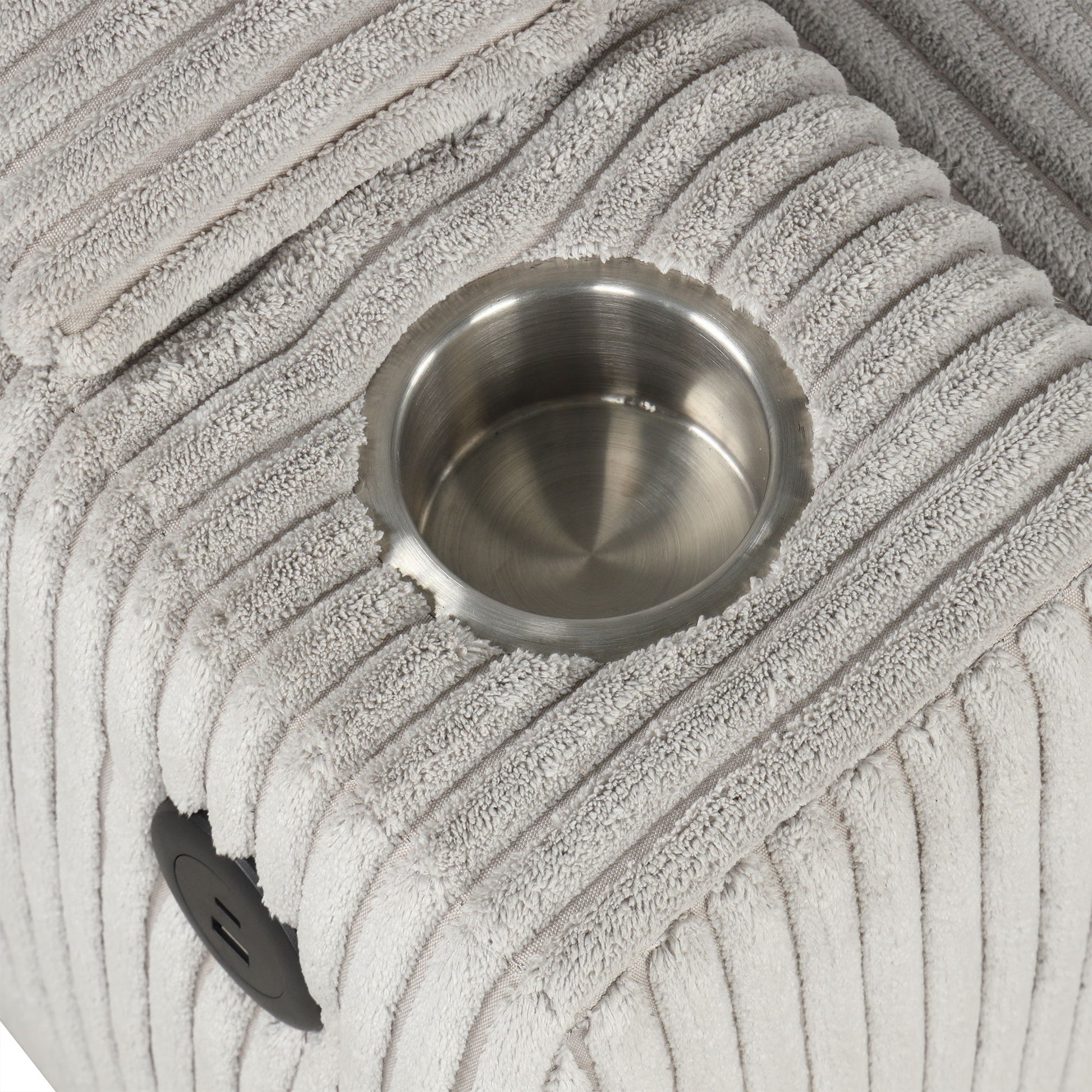 Pull-Out L-Shaped Sectional Sofa With Movable Ottoman And Stool, Large Storage Space, A Cup Holder, And 2 USB Ports For Living Room - Best Buy Furniture