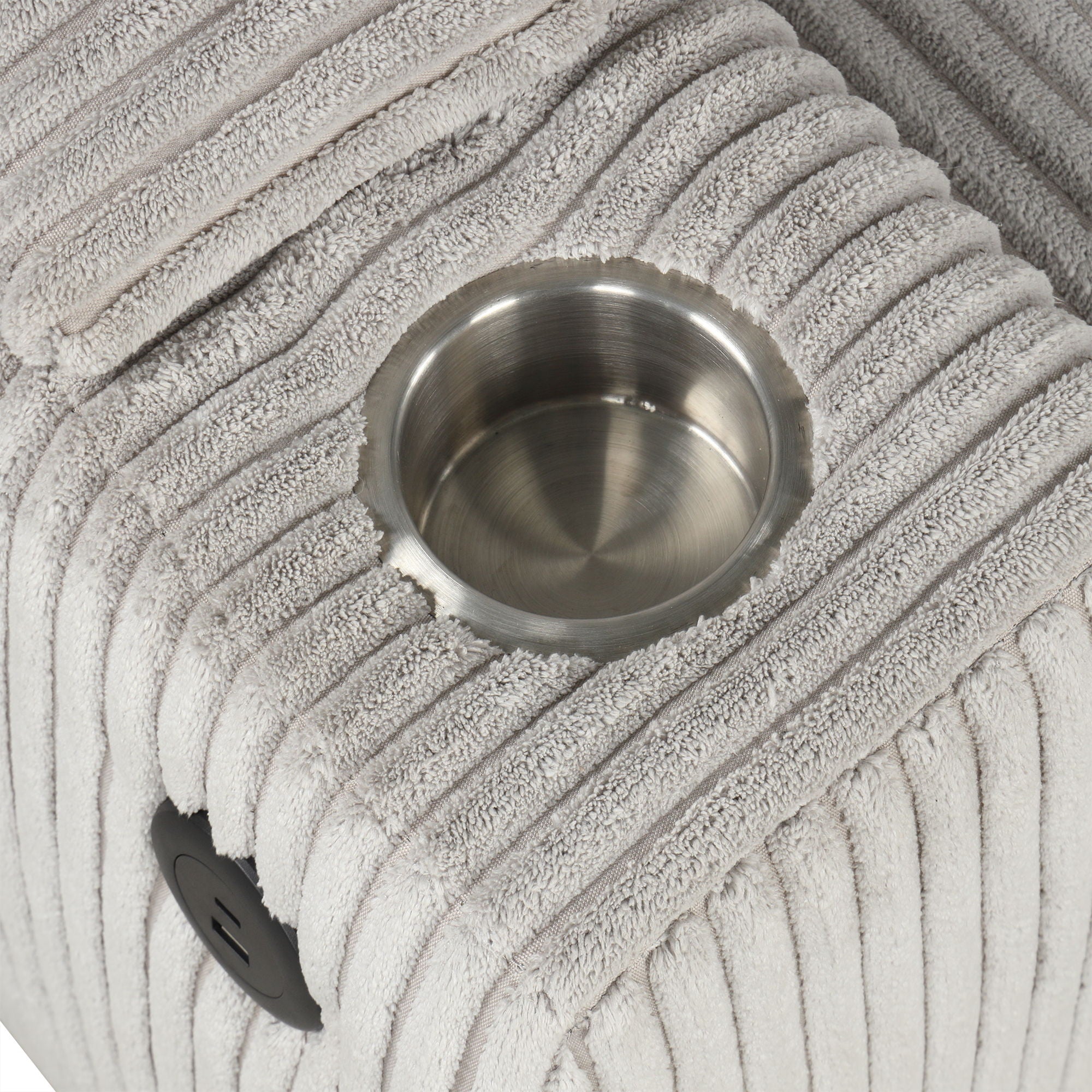 Pull-Out L-Shaped Sectional Sofa With Movable Ottoman And Stool, Large Storage Space, A Cup Holder, And 2 USB Ports For Living Room - Best Buy Furniture